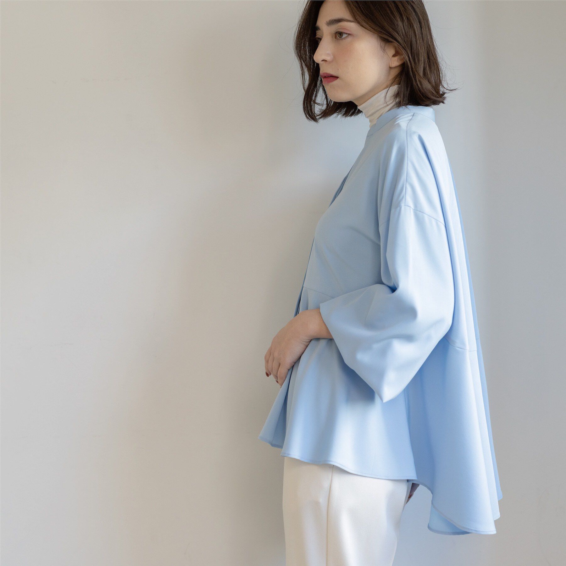 OPAQUE.CLIP「バイカラーアソート ペプラム前あきブラウス」|シャツ・ブラウス|