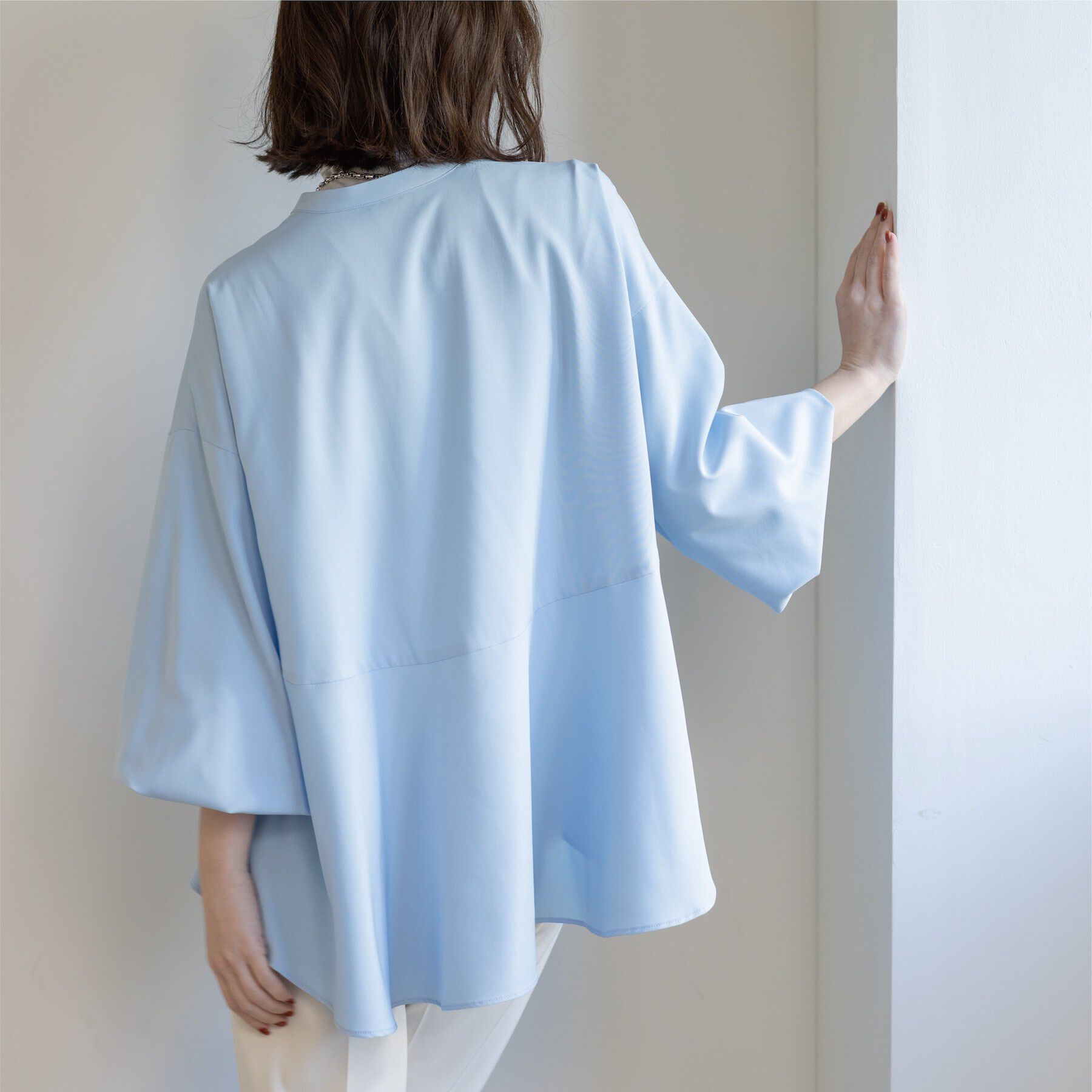 OPAQUE.CLIP「バイカラーアソート ペプラム前あきブラウス」|シャツ・ブラウス|