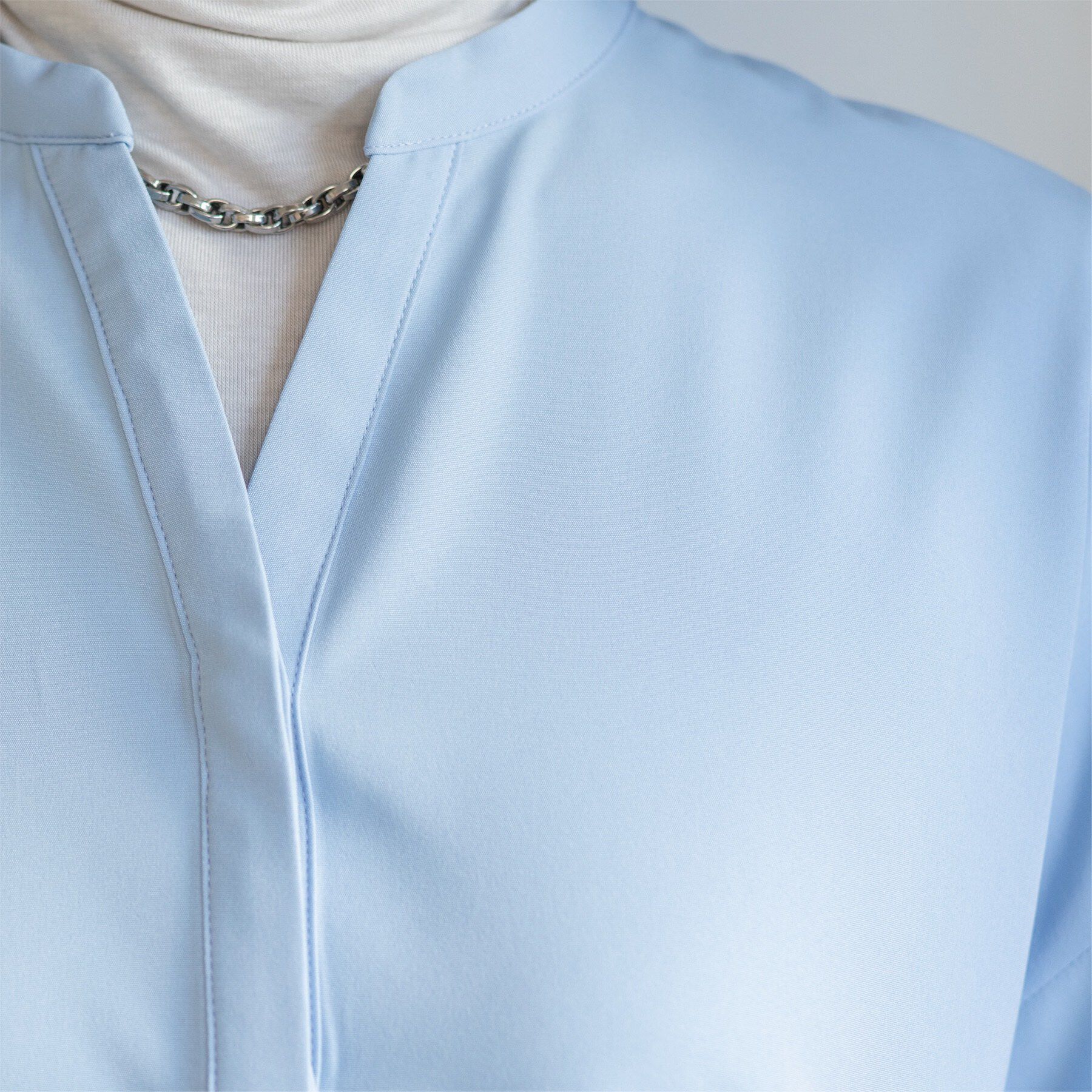 OPAQUE.CLIP「バイカラーアソート ペプラム前あきブラウス」|シャツ・ブラウス|