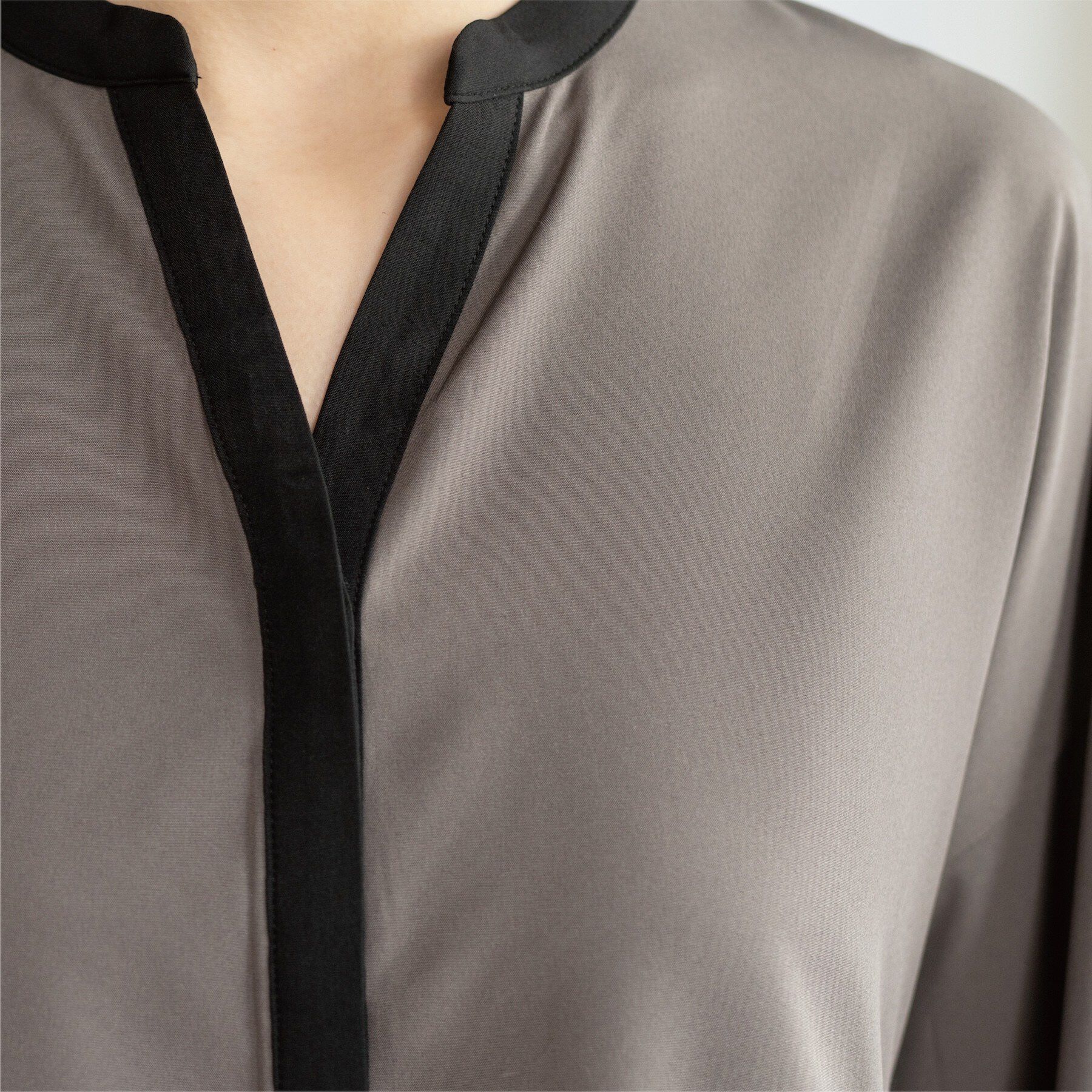 OPAQUE.CLIP「バイカラーアソート ペプラム前あきブラウス」|シャツ・ブラウス|