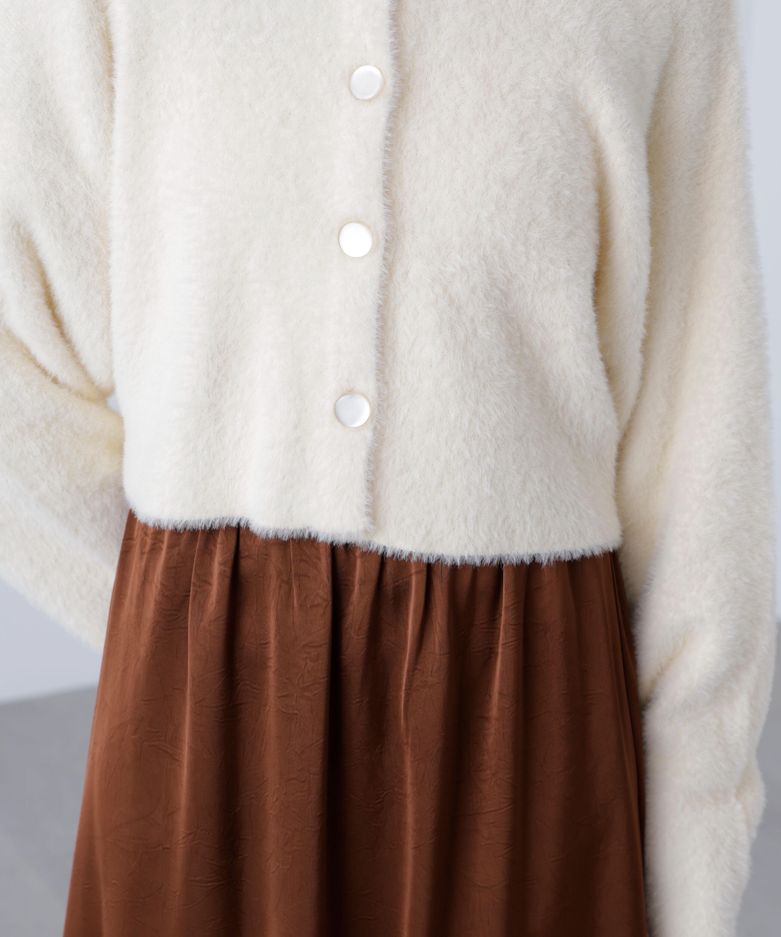  「前後2wayショートシャギー短丈ニット」|ニット・セーター|