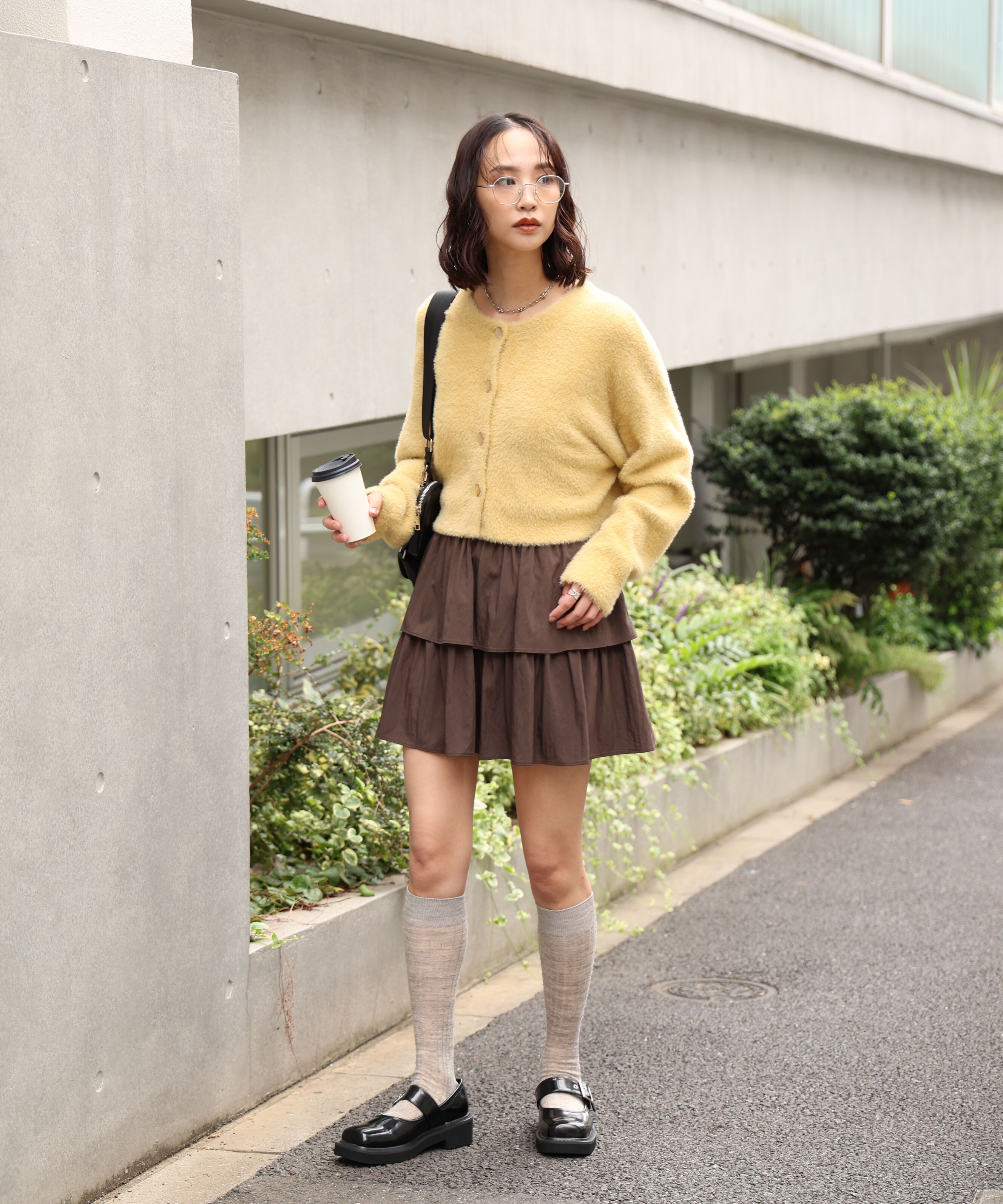  「前後2wayショートシャギー短丈ニット」|ニット・セーター|