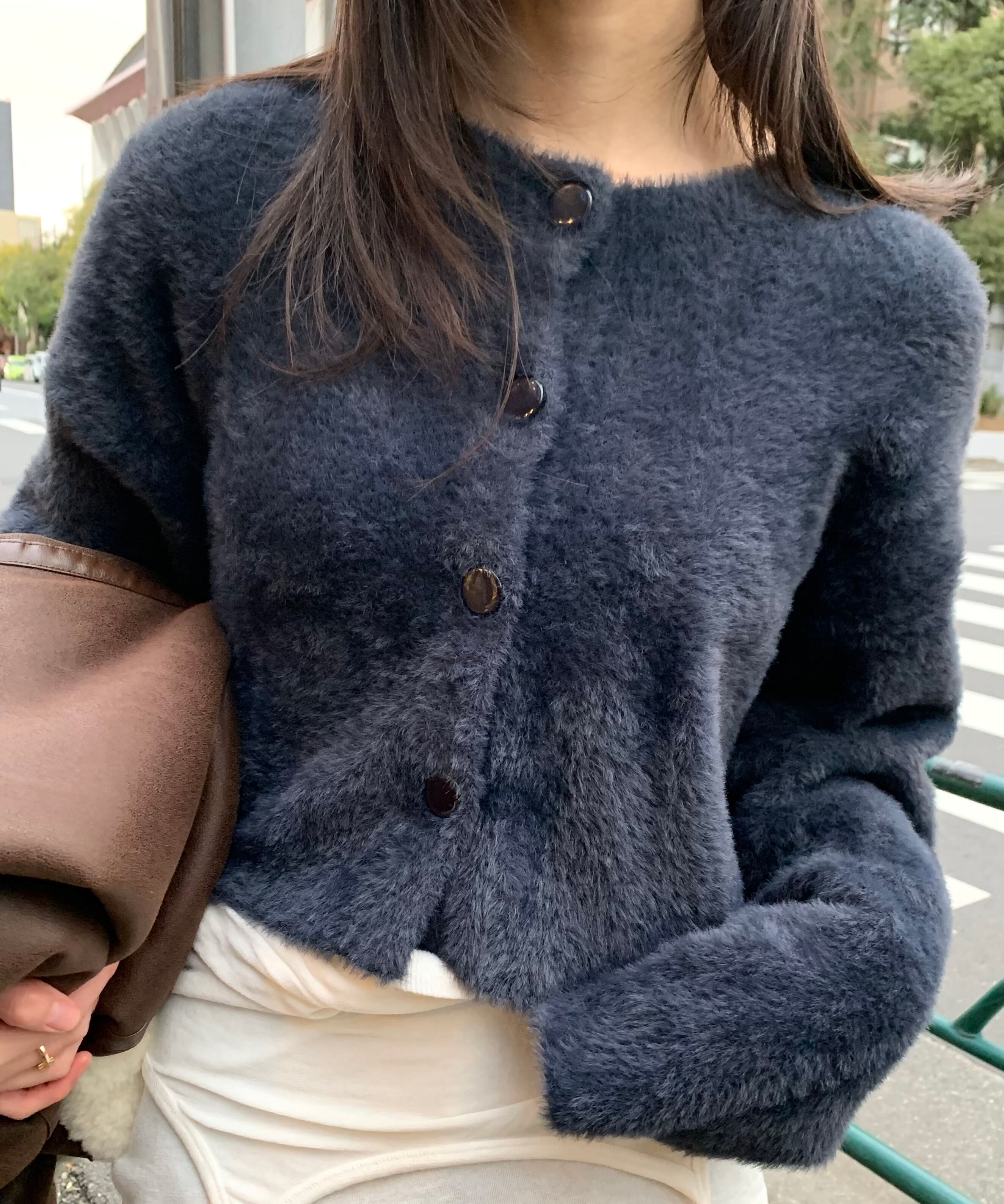  「前後2wayショートシャギー短丈ニット」|ニット・セーター|