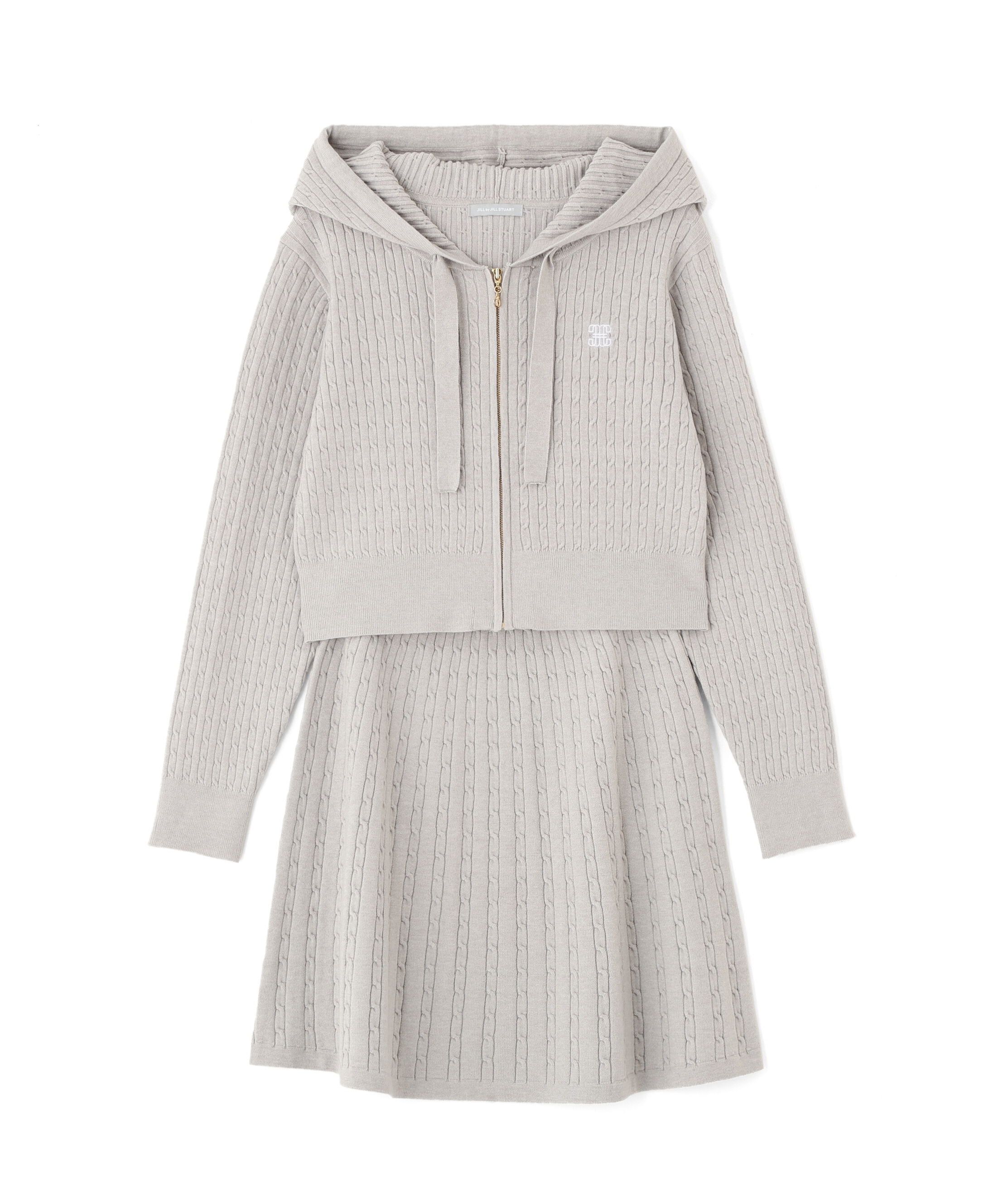  「ケーブルニットパーカーセットアップ」|ワンピース|