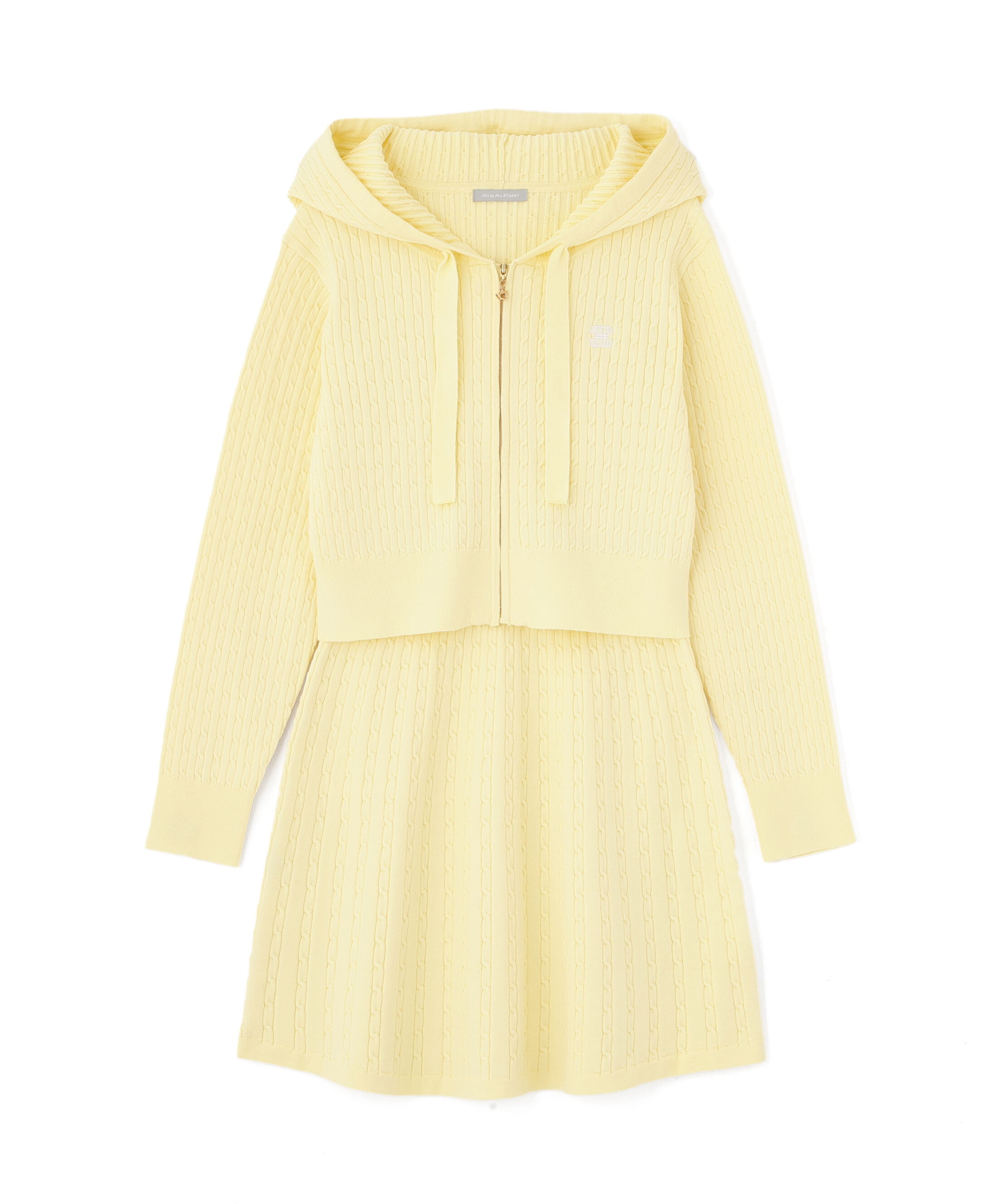  「ケーブルニットパーカーセットアップ」|ワンピース|