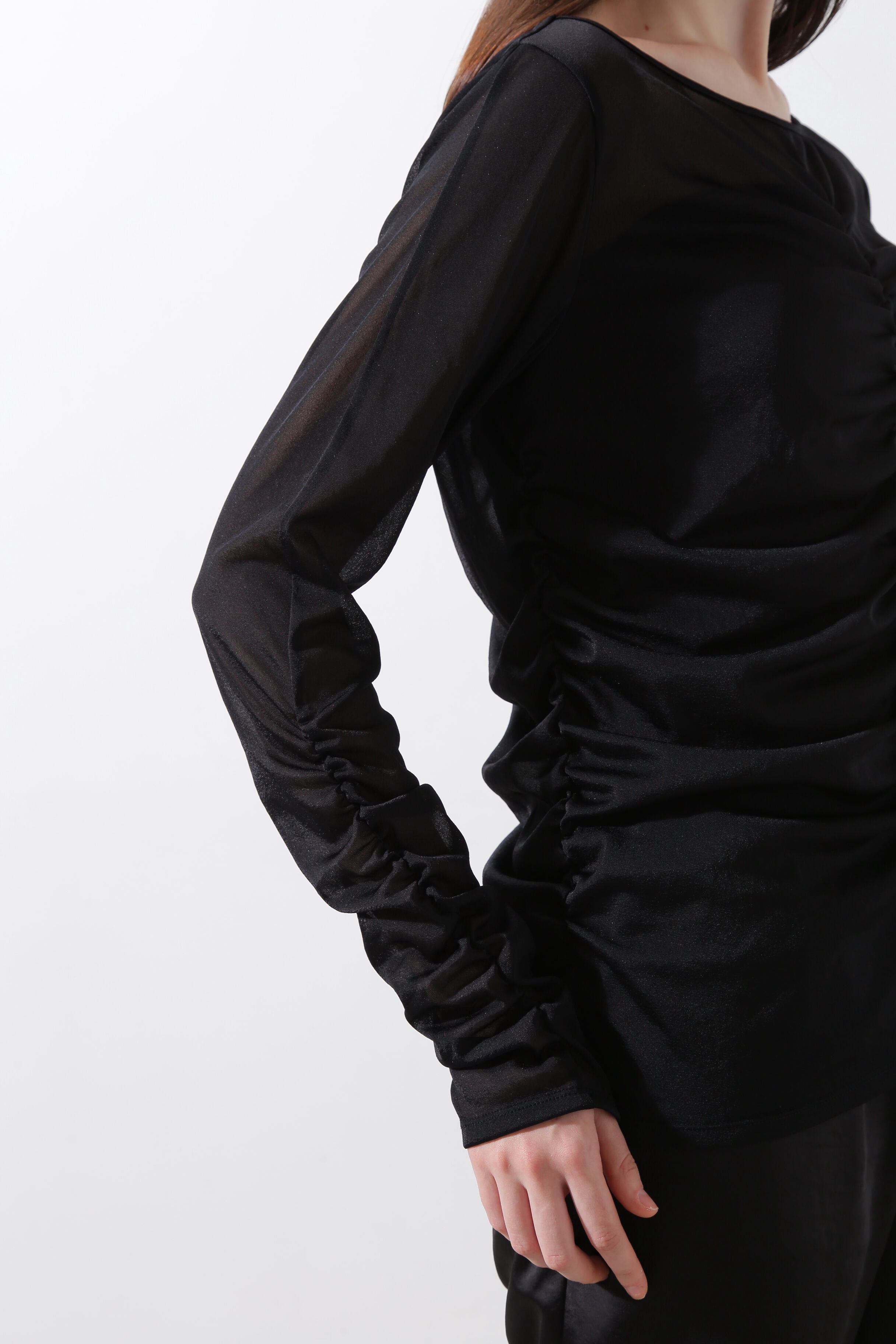  「◆シアーギャザーカットソー」|Tシャツ・カットソー|