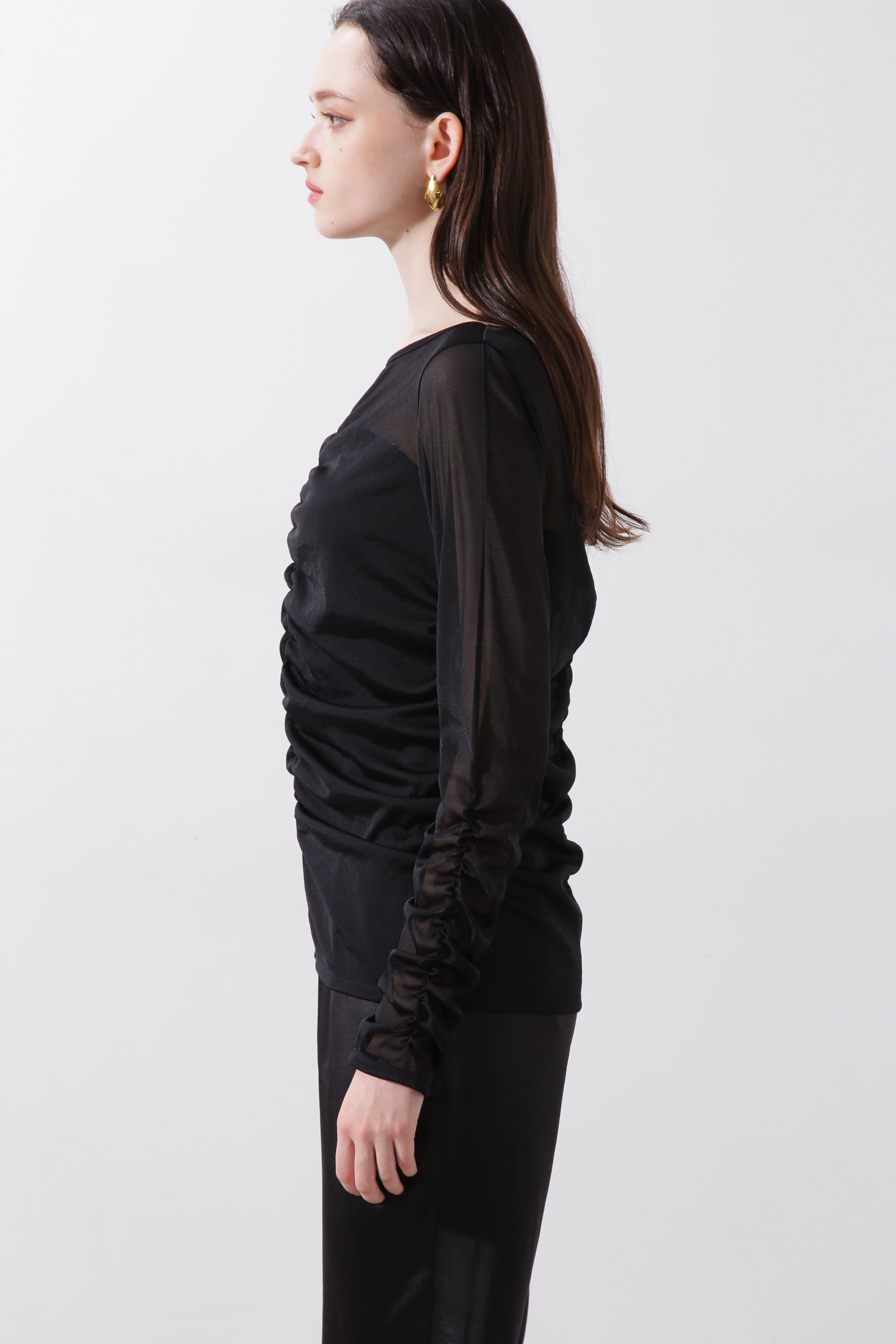  「◆シアーギャザーカットソー」|Tシャツ・カットソー|