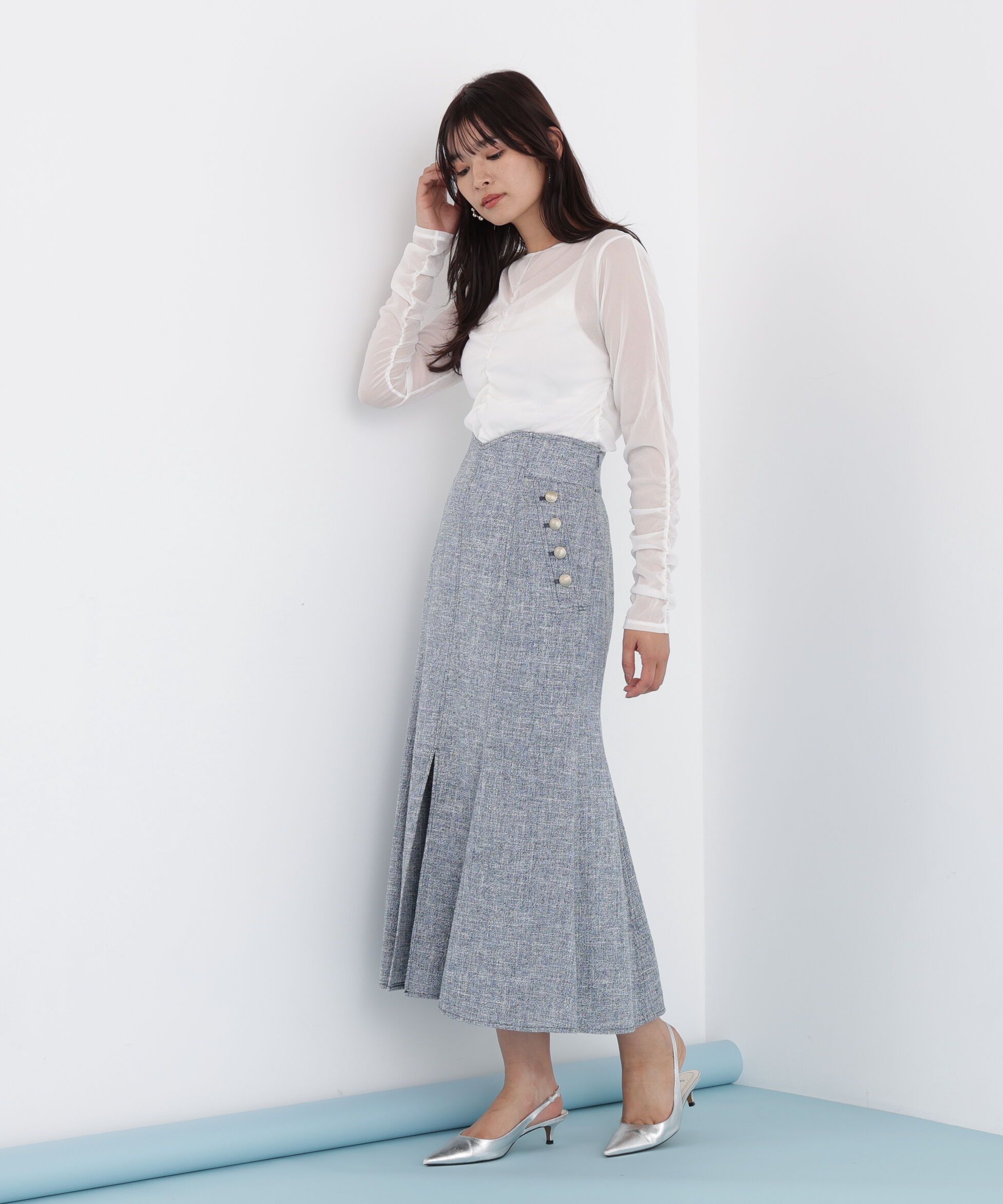  「◆シアーギャザーカットソー」|Tシャツ・カットソー|