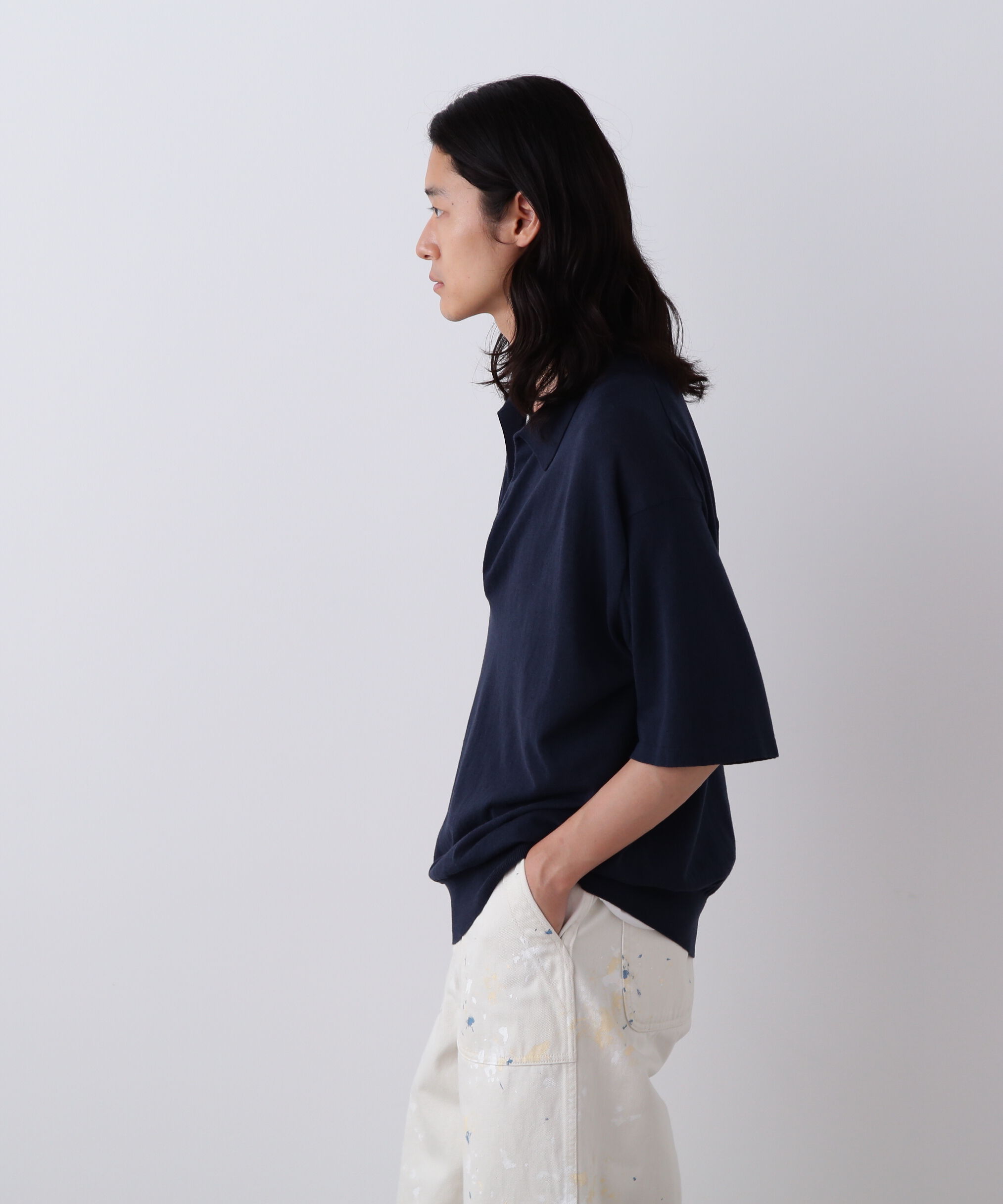 YLEVE 「YLEVE / COTTON LINEN KNIT SKIPPER POLO」|ニット・セーター|