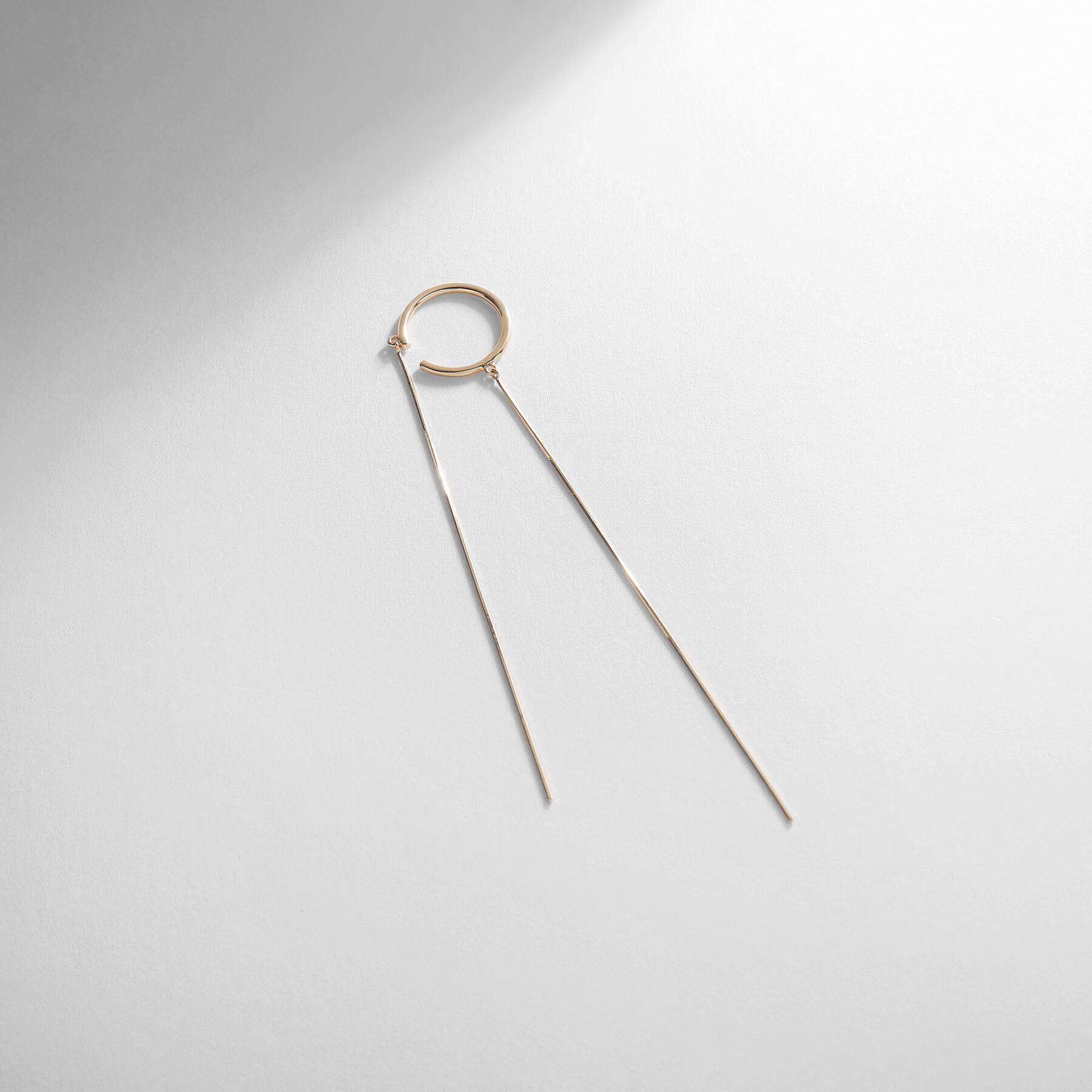 COCOSHNIK「K10コンパクトチェーン前後 イヤーカフ」|イヤーカフ|イエローゴールド(1