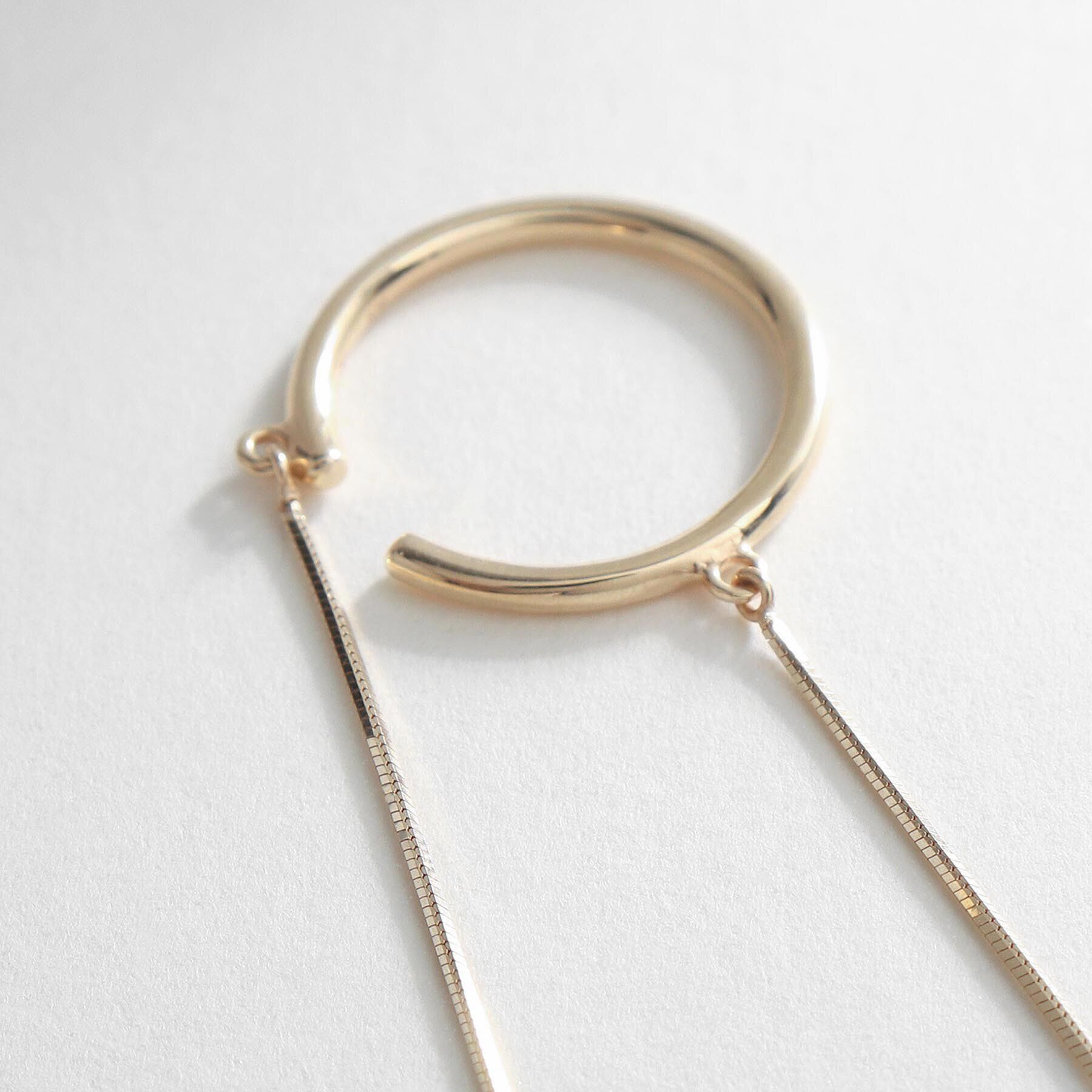 COCOSHNIK「K10コンパクトチェーン前後 イヤーカフ」|イヤーカフ|