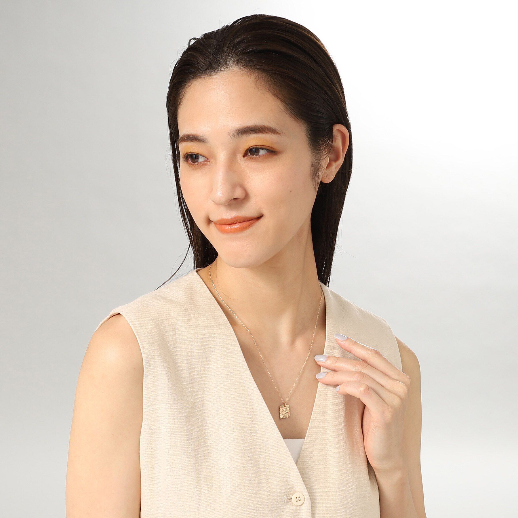 COCOSHNIK「K10カービングパターンプレート ネックレス」|ネックレス|