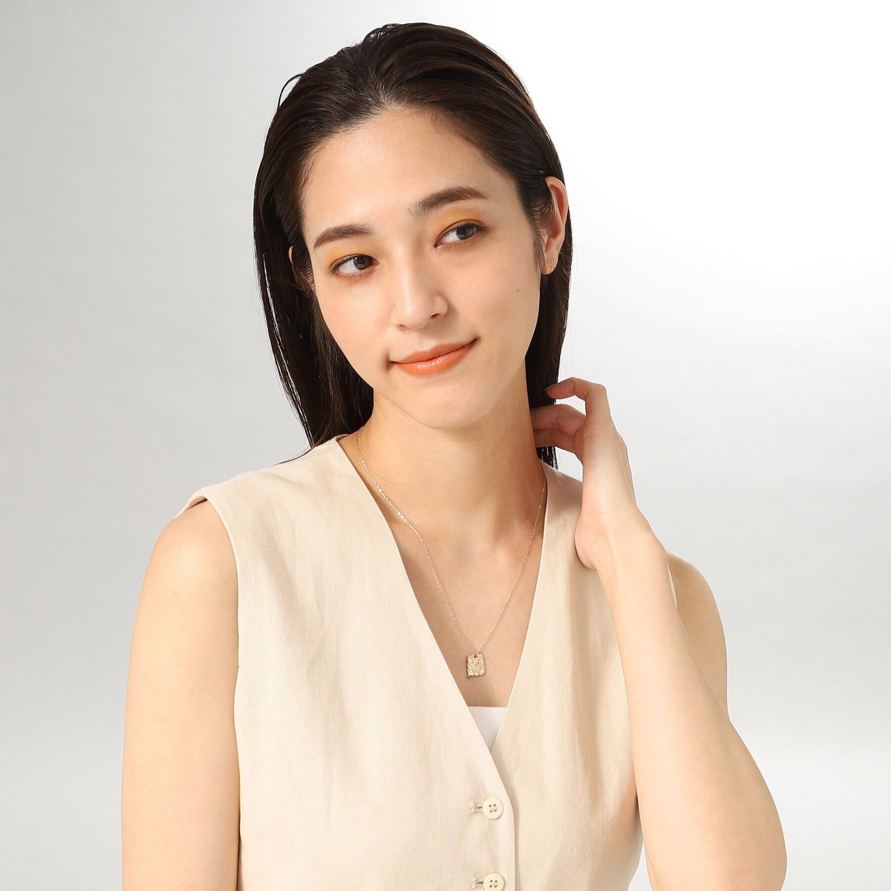 COCOSHNIK「K10カービングパターンプレート ネックレス」|ネックレス|