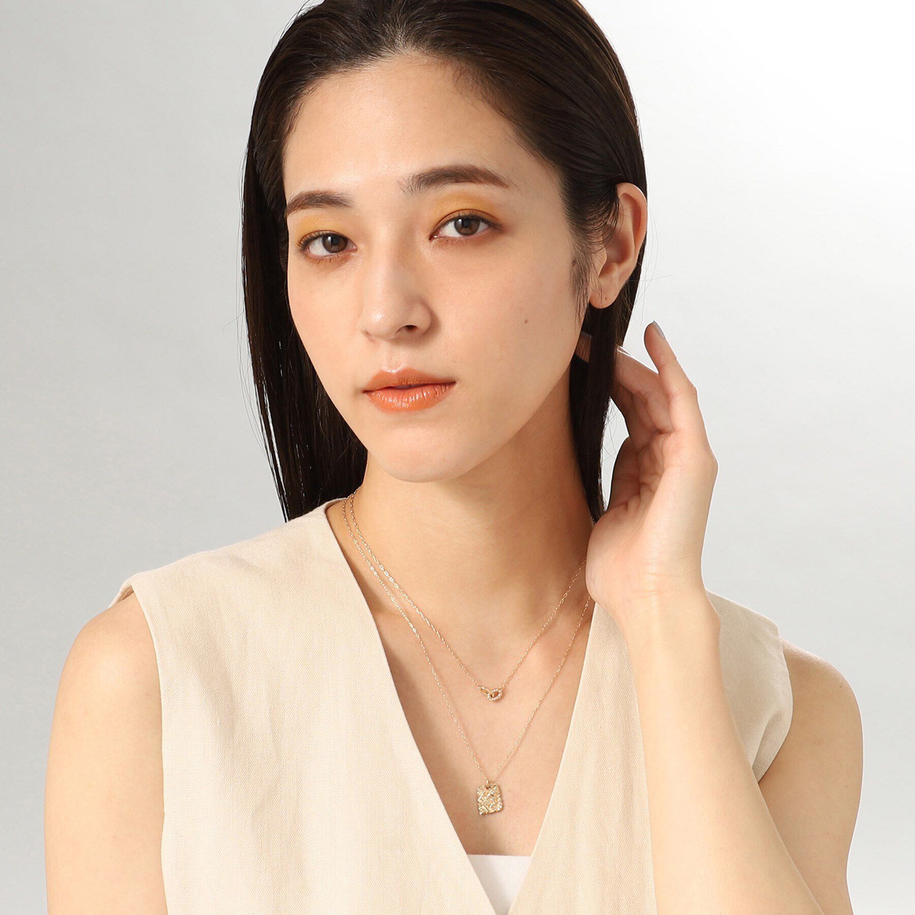 COCOSHNIK「K10カービングパターンプレート ネックレス」|ネックレス|