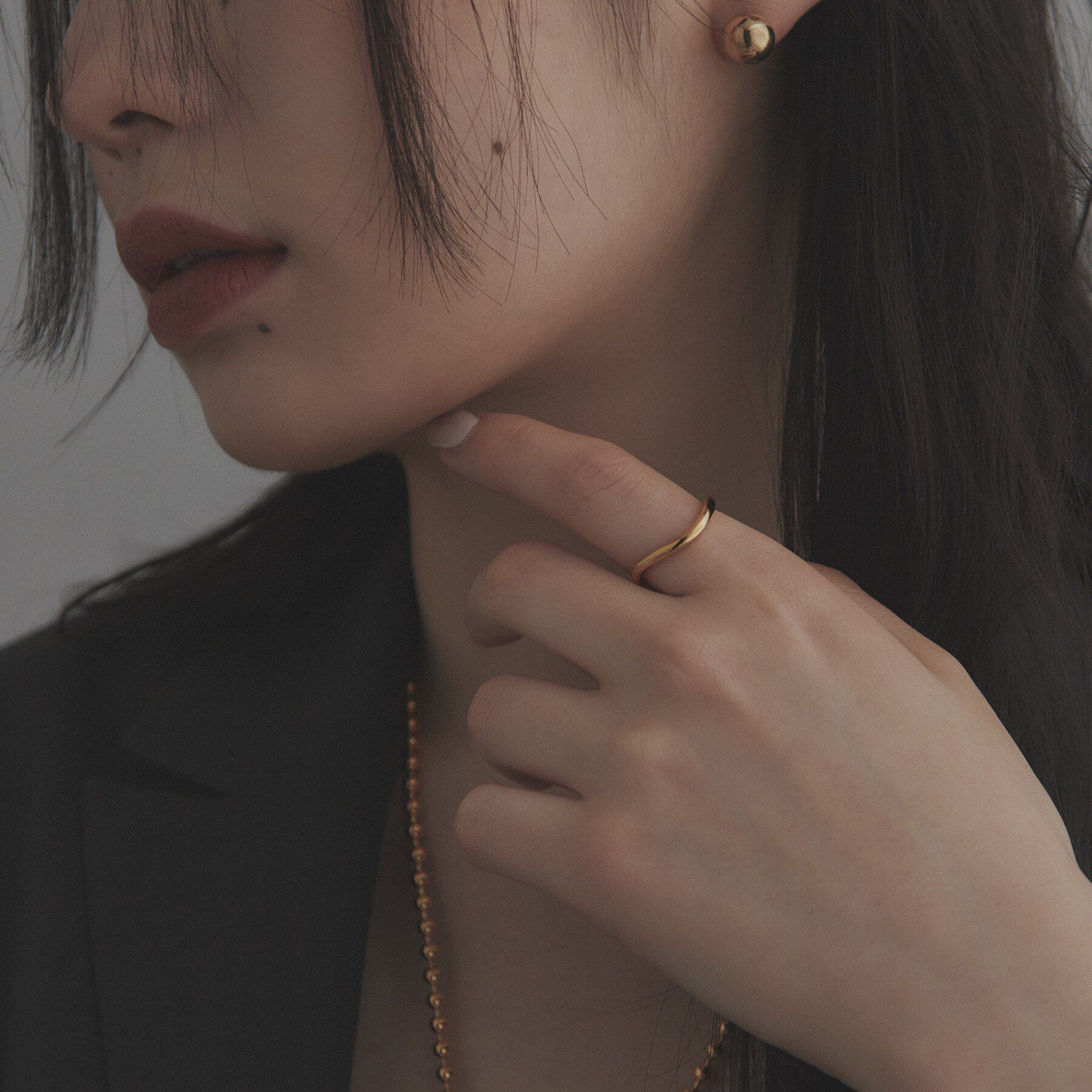 COCOSHNIK ONKITSCH「シルバー ラインリング カーブ GP」|リング|