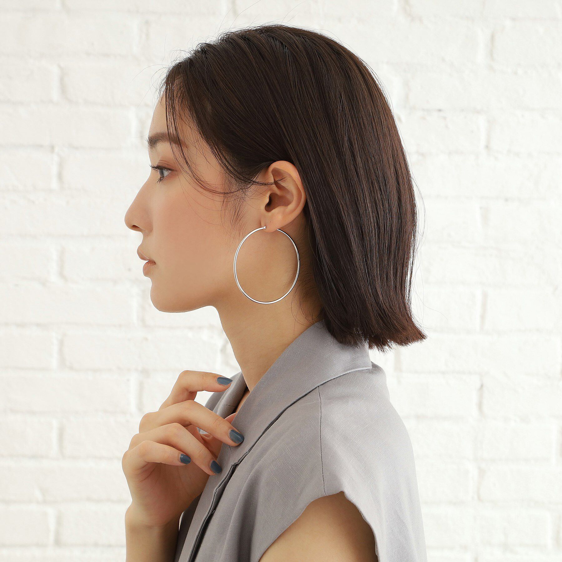 COCOSHNIK ONKITSCH「シルバー ソリッドフープピアスXXL」|ピアス|