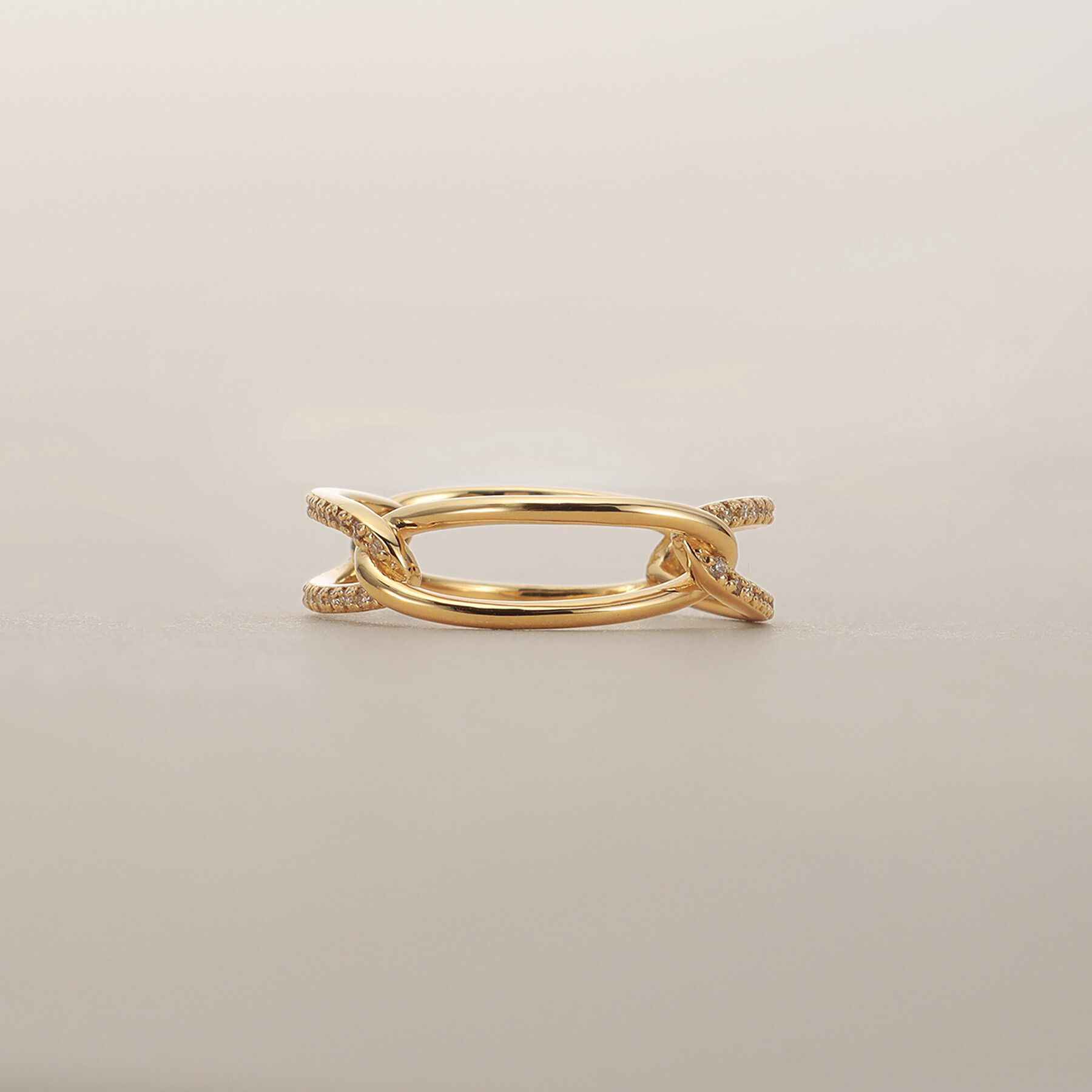 COCOSHNIK「K18ダイヤモンド PCチェーン リング」|リング|