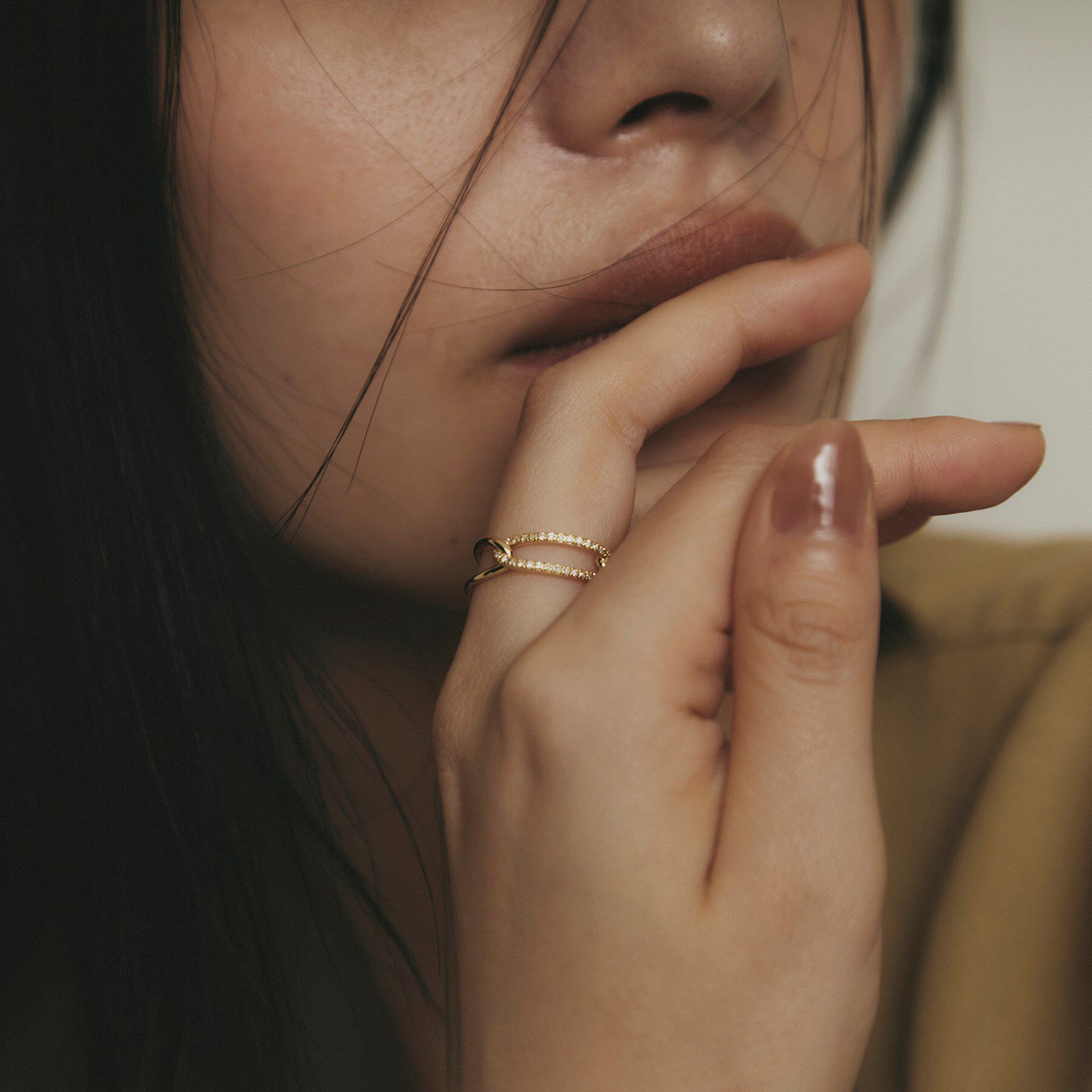 COCOSHNIK「K18ダイヤモンド PCチェーン リング」|リング|