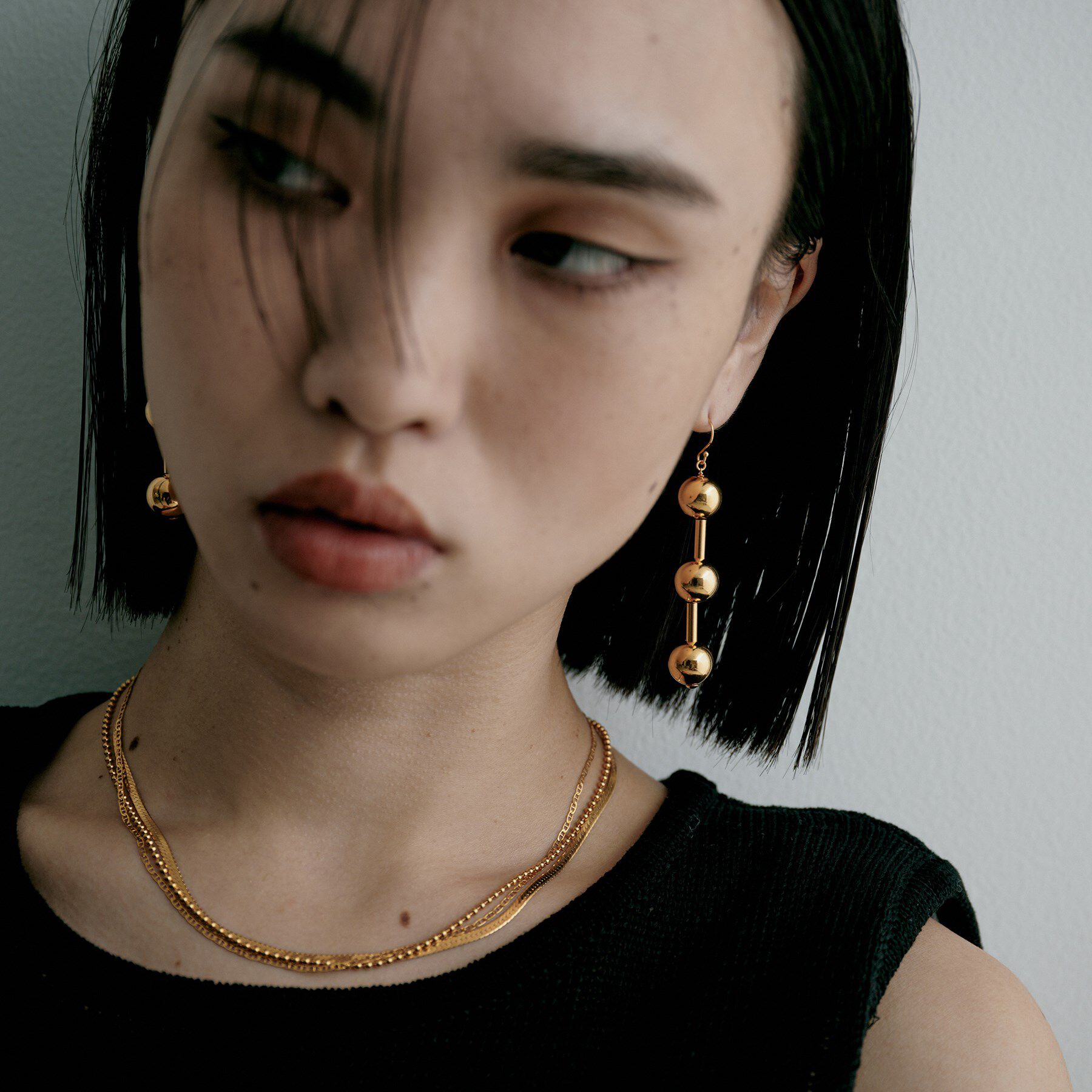 COCOSHNIK ONKITSCH「シルバー ホロウボールコネクテッドピアスGP」|ピアス|