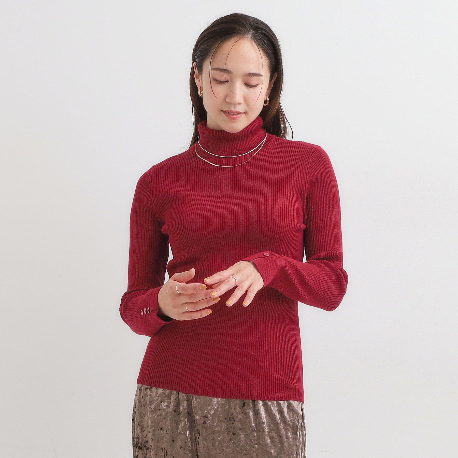 SHOO･LA･RUE「【絶妙なゆるピタ/洗濯機可】ちくちくしにくい リブタートルネック やわらかニット【CIRCRIC】」|ニット・セーター|