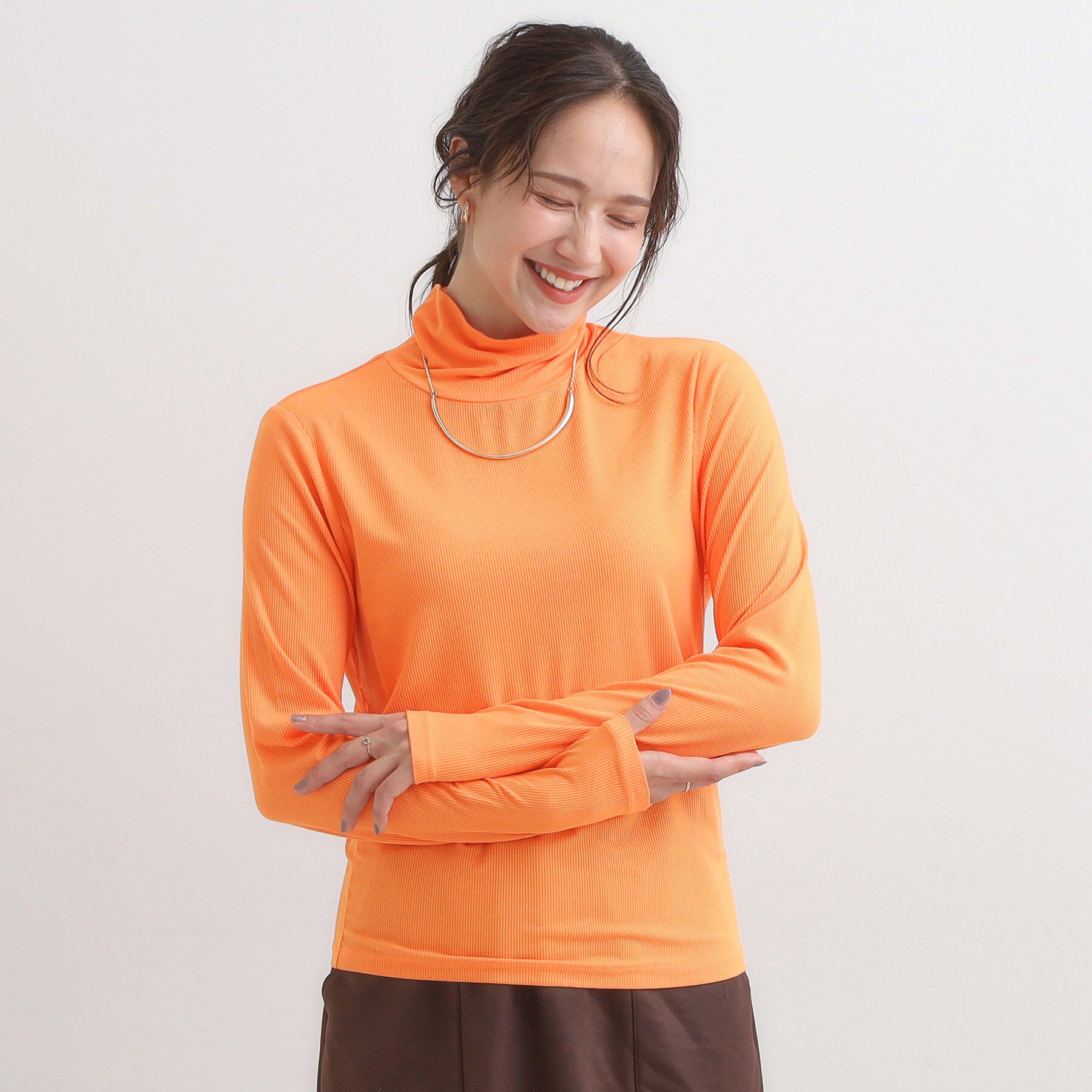 SHOO･LA･RUE「【S-LL/吸湿発熱】なめらかとろみ インナータートル」|Tシャツ・カットソー|