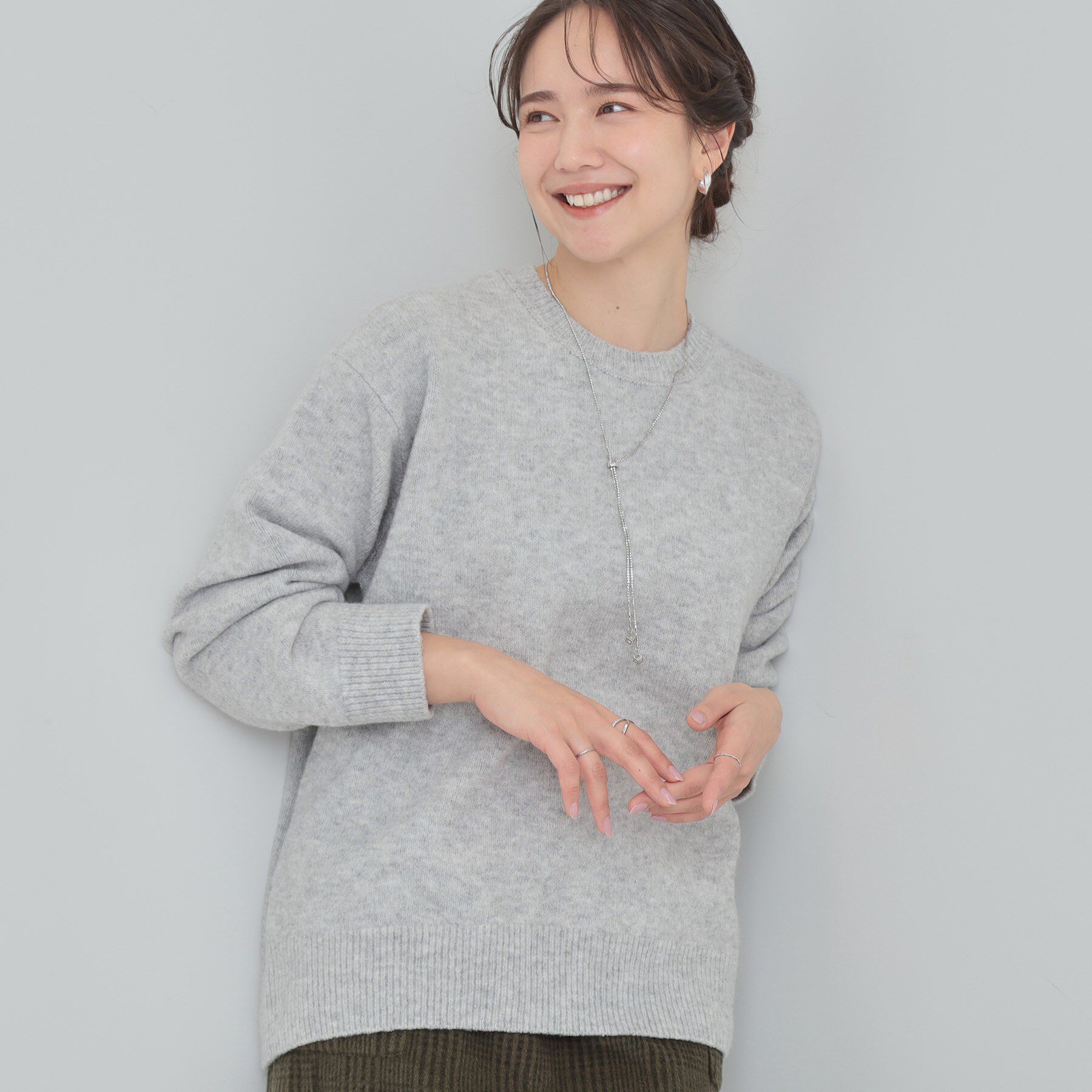 SHOO･LA･RUE「【洗濯機可】お気に入りカラーを身にまとって　ふんわりゆるニット」|ニット・セーター|ライトグレー(011