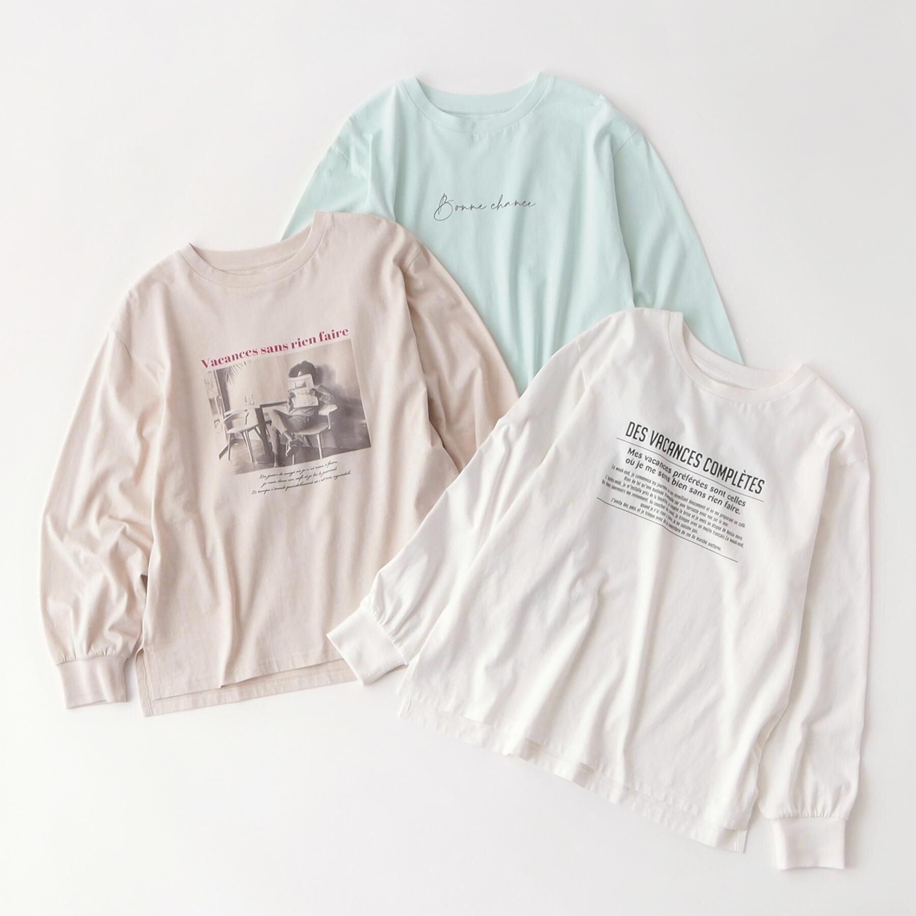 SHOO･LA･RUE「【綿100％/S-LL/プチプラ】選べる3柄 プリントアソートロンT」|Tシャツ・カットソー|