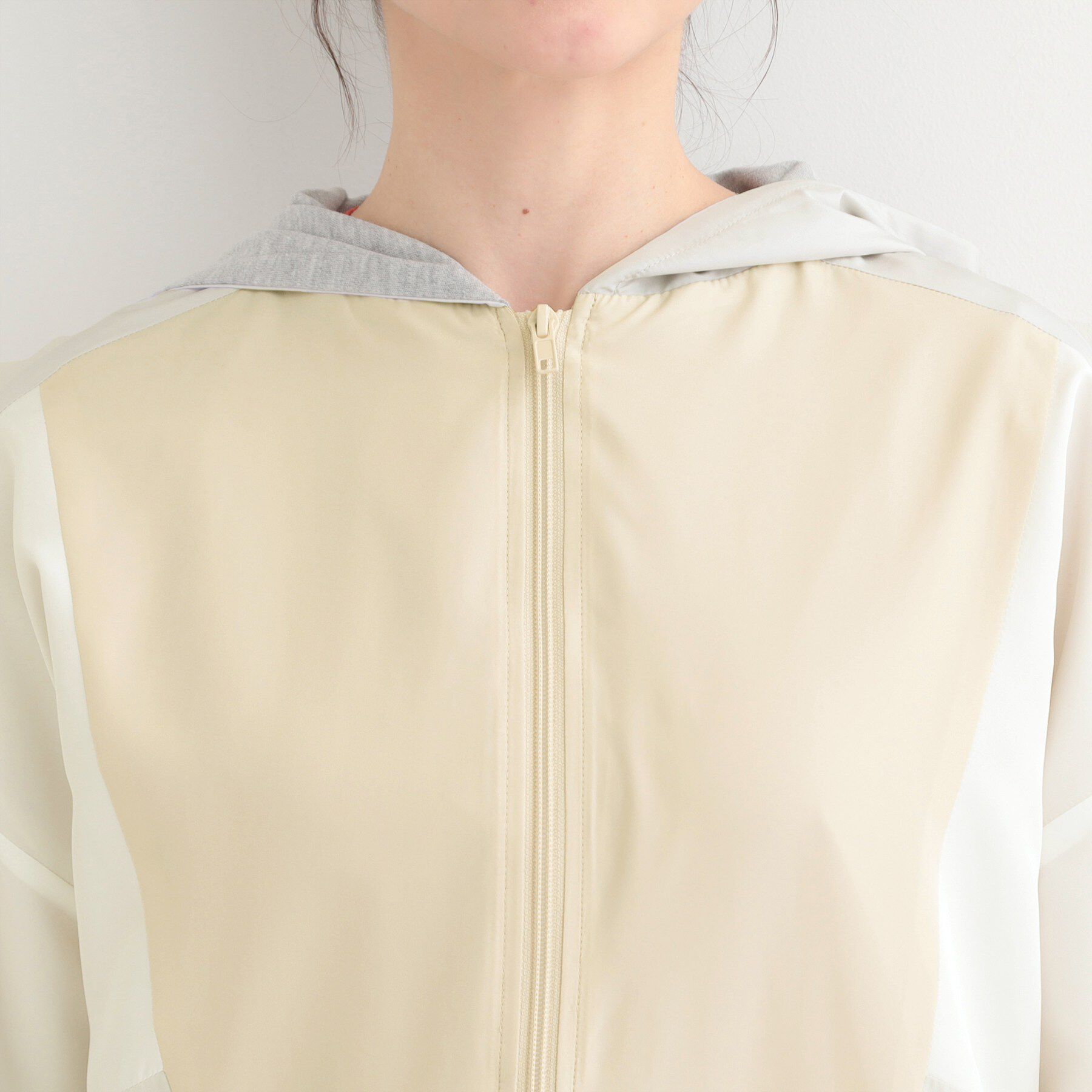 SHOO･LA･RUE「【S-LL】大人スポーティ　配色フードブルゾン」|ブルゾン・スタジャン|