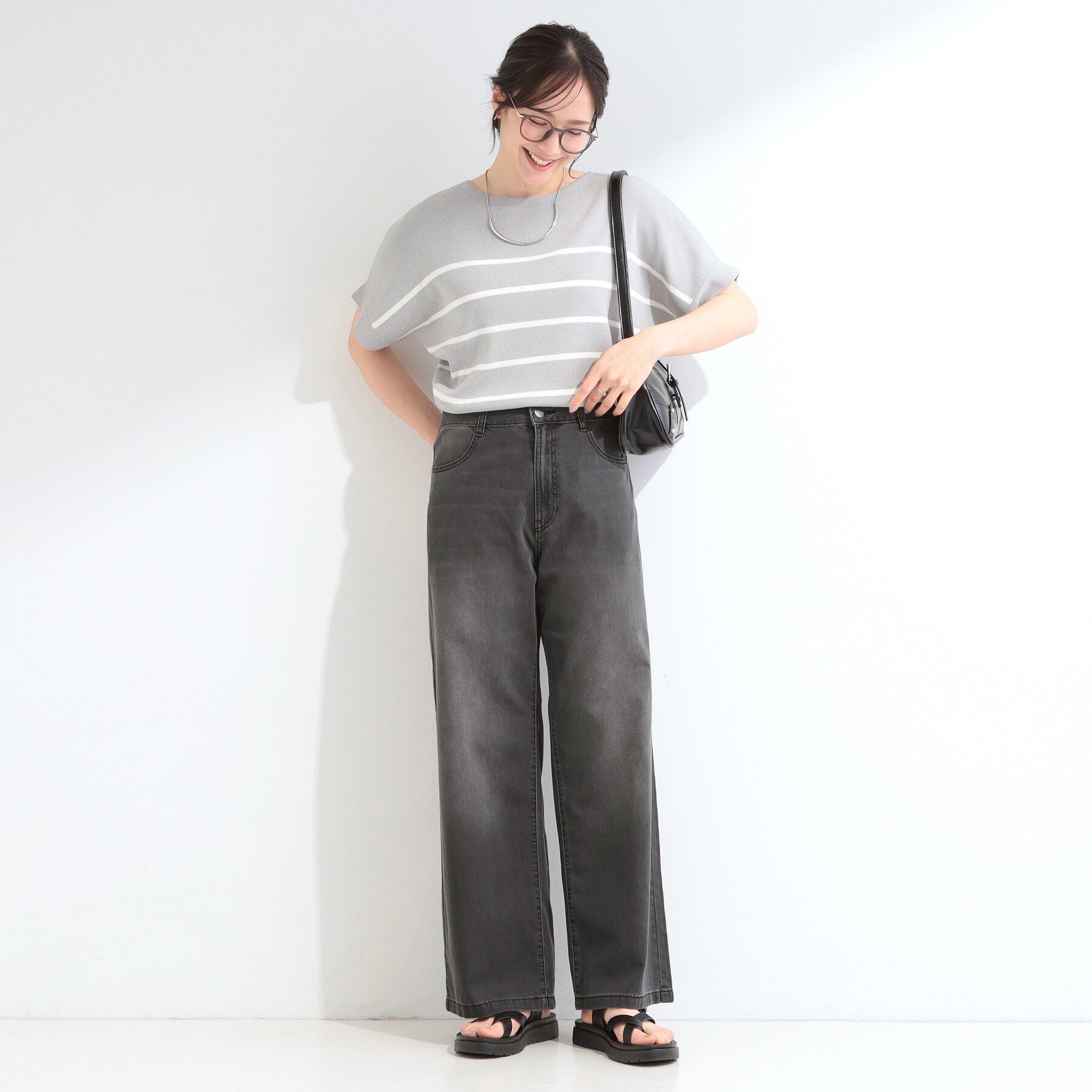 SHOO･LA･RUE「【ひんやり/S-LL】夏でも快適 ライトデニムワイドパンツ」|その他|