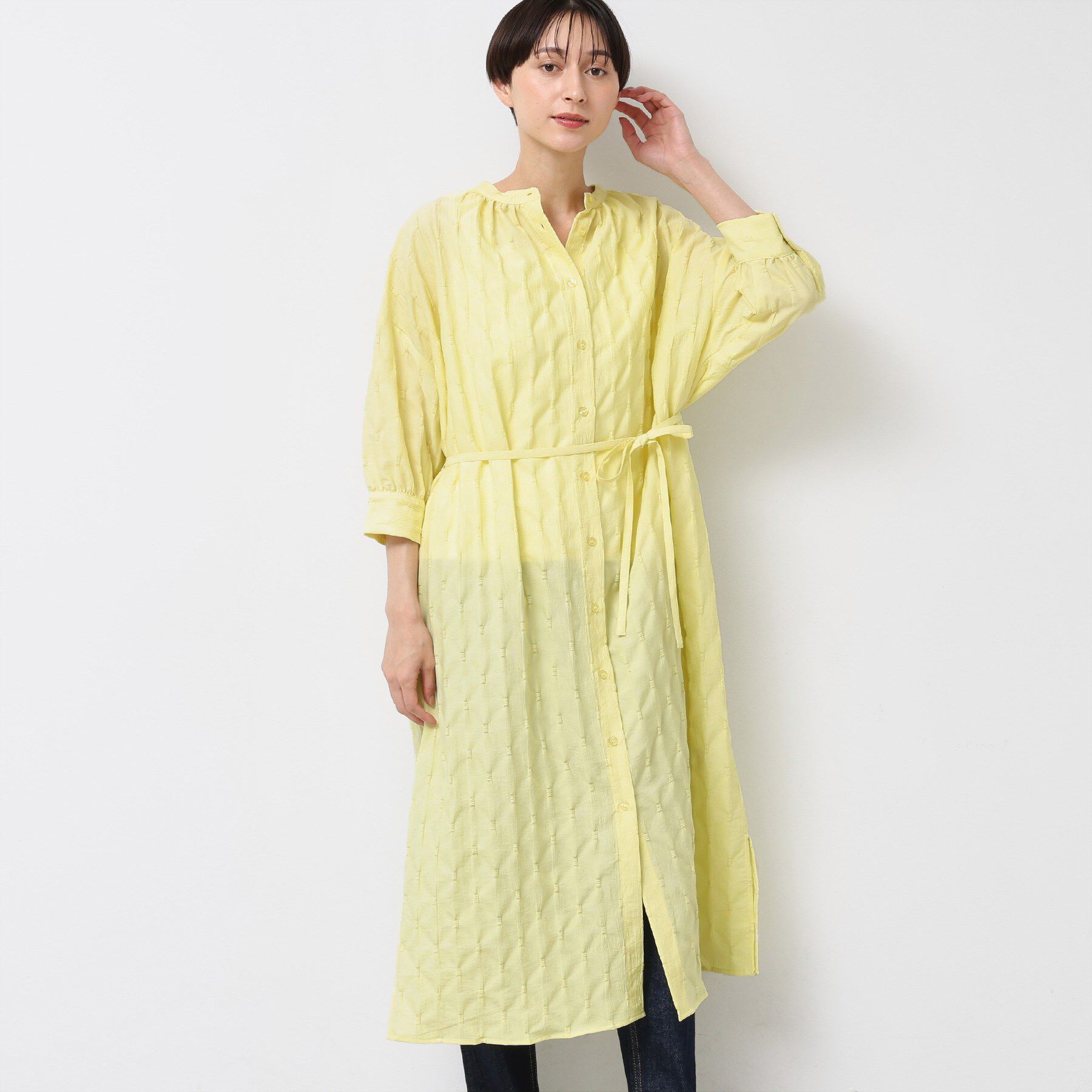 Dessin「【洗える／五分袖】ジャカードワンピース」|ワンピース|