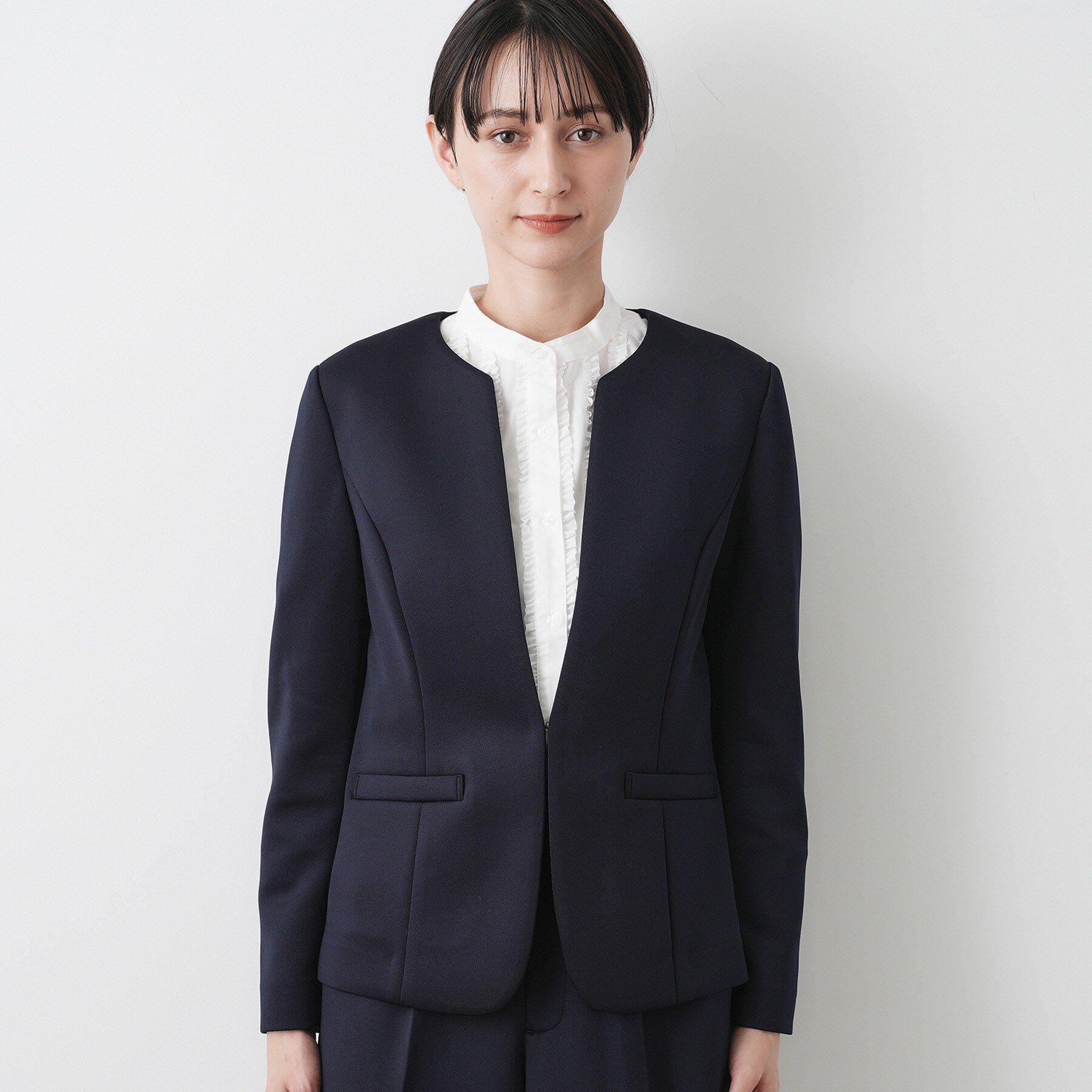 Dessin「【通勤/セットアップ可能】ソフトボンディングジャケット」|ノーカラージャケット|