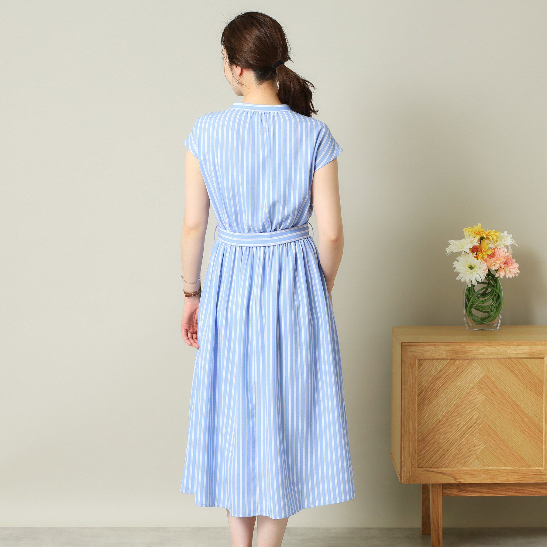 ITS&rsquo;DEMO「【UVケア／吸水速乾／洗濯機OK／洗濯後しわになりにくい】麻調合繊ワンピース＜ラク服シリーズ＞」|ワンピース|