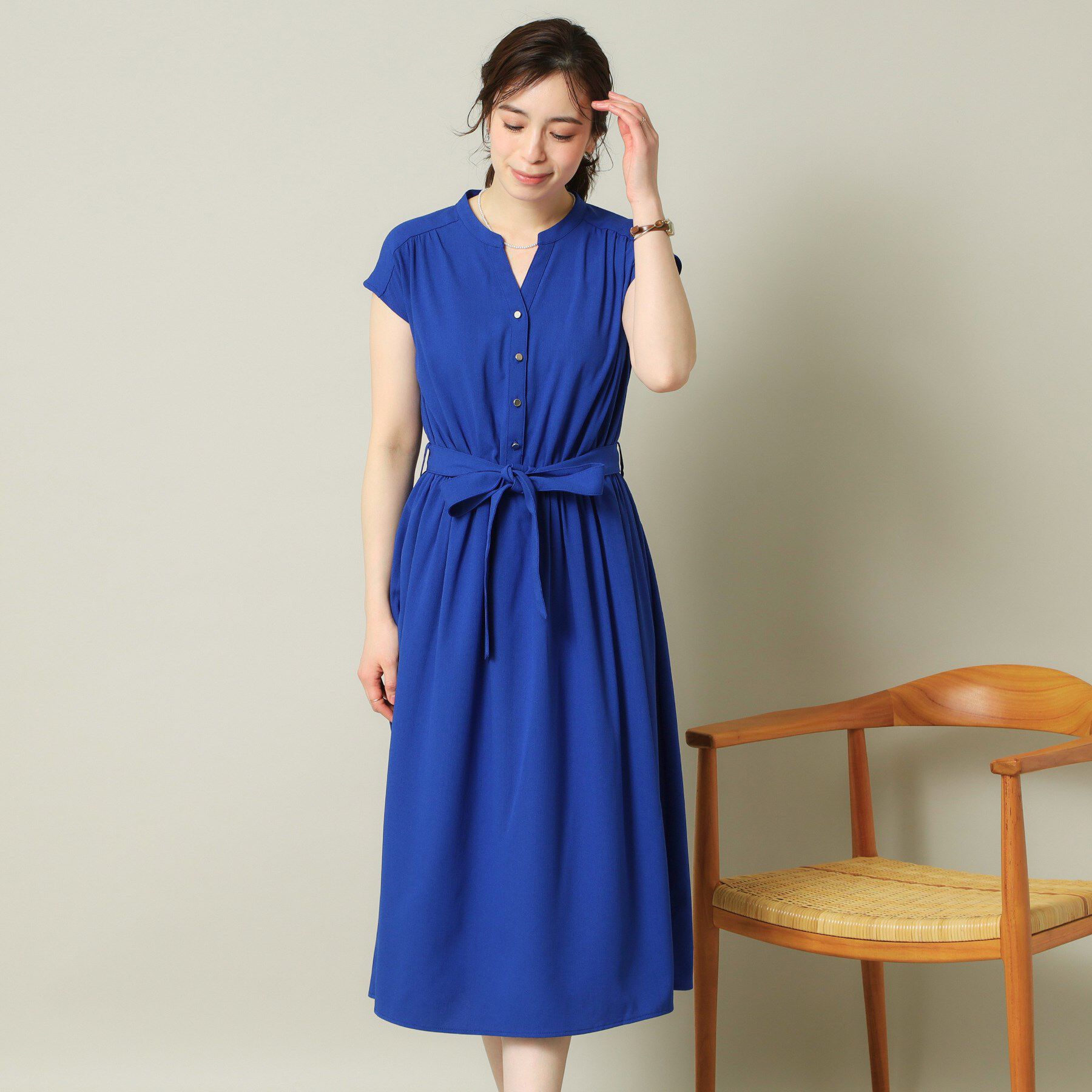 ITS&rsquo;DEMO「【UVケア／吸水速乾／洗濯機OK／洗濯後しわになりにくい】麻調合繊ワンピース＜ラク服シリーズ＞」|ワンピース|