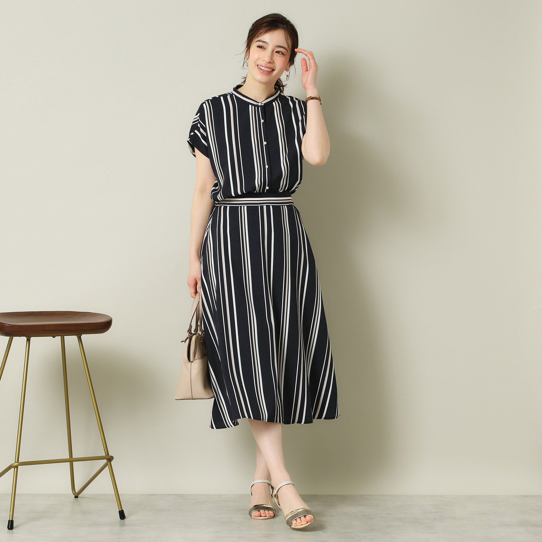 ITS&rsquo;DEMO「【UVケア／吸水速乾／洗濯機OK／冷感】麻調合繊タックブラウス＜ラク服シリーズ＞」|シャツ・ブラウス|