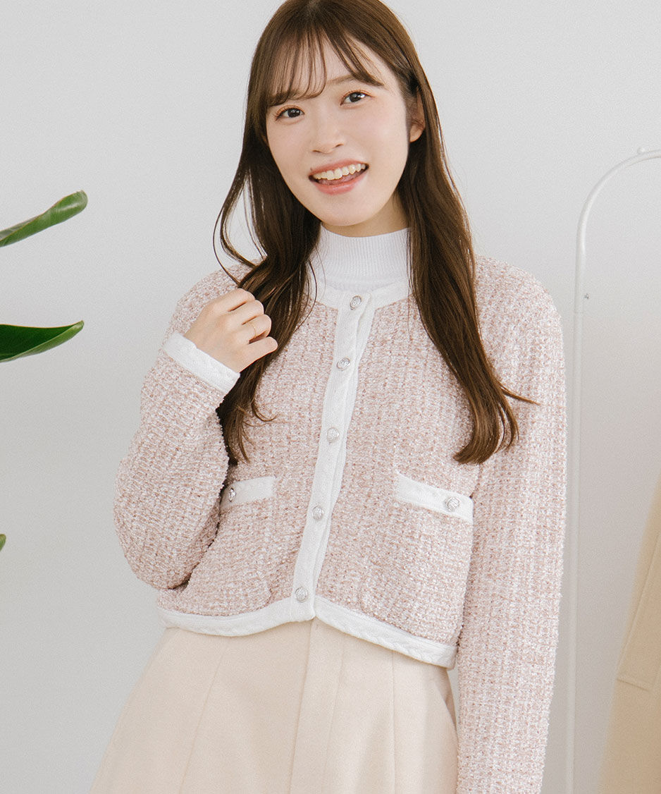 COCO DEAL「ファンシーツイードニットカーディガン」|ニット・セーター|