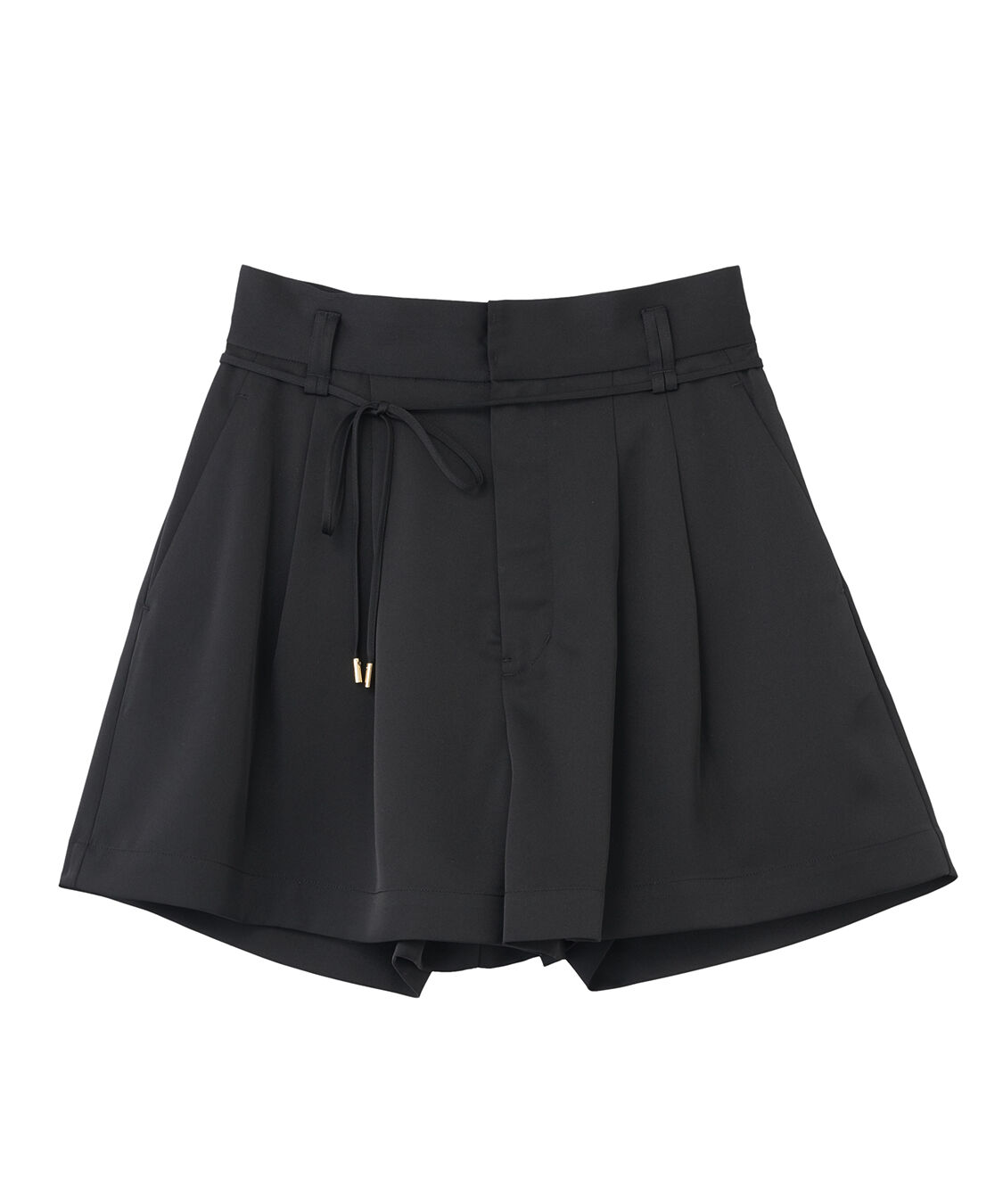 COCO DEAL「サテンタックショートパンツ」|その他|ブラック