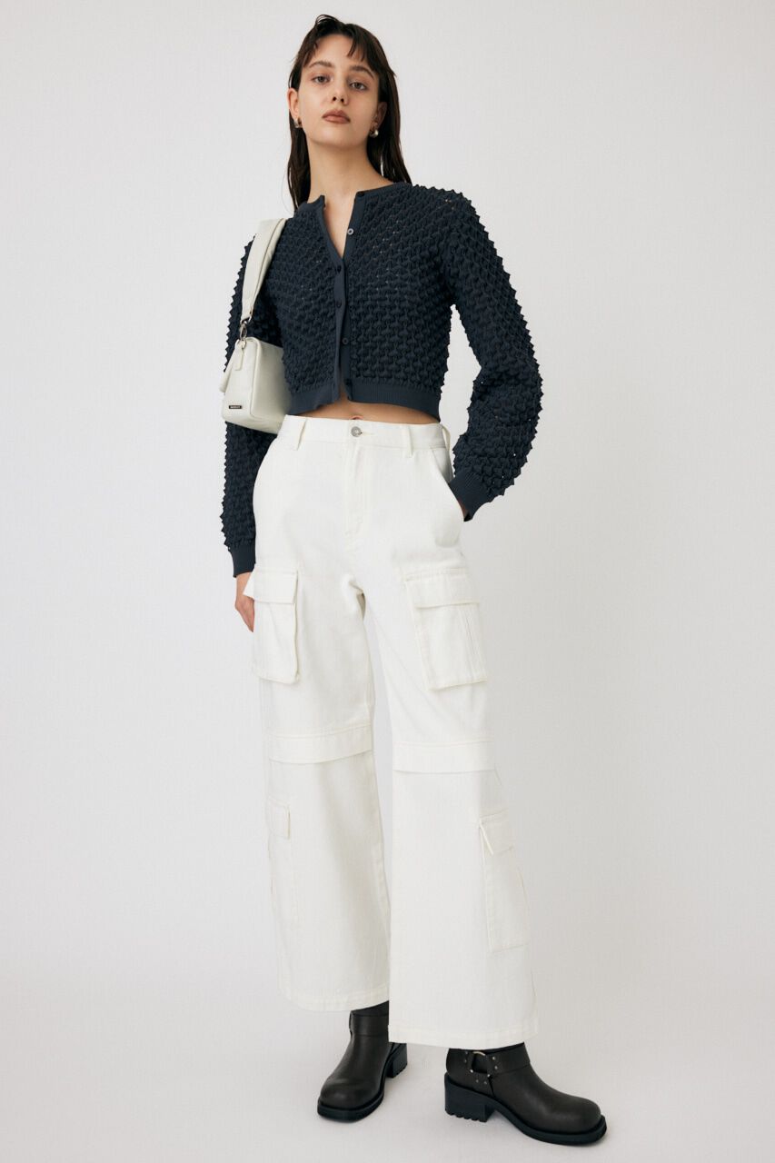 MOUSSY「LOWRISE CARGO WHT STRAIGHT」|デニム|O/WHT1