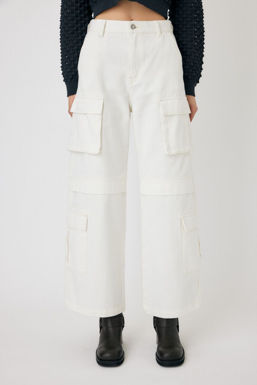 MOUSSY「LOWRISE CARGO WHT STRAIGHT」|デニム|