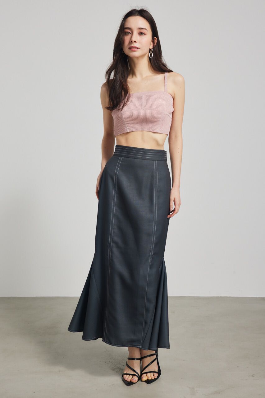 rienda「ビスチェライクKnitベアTOP」|チューブトップ|