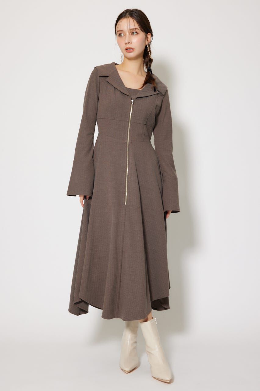 rienda「セーラーディティールフレアワンピース」|ワンピース|柄BRN5