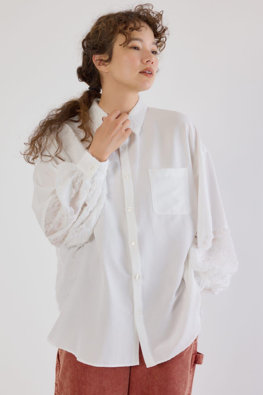 RODEO CROWNS「フリンジジャガード切替シャツ」|シャツ・ブラウス|