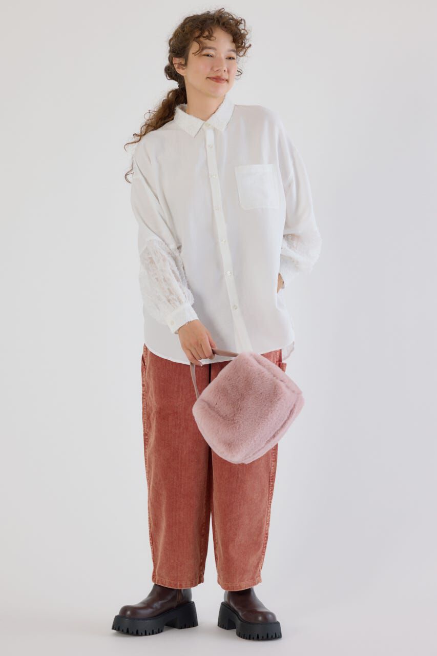 RODEO CROWNS「フリンジジャガード切替シャツ」|シャツ・ブラウス|