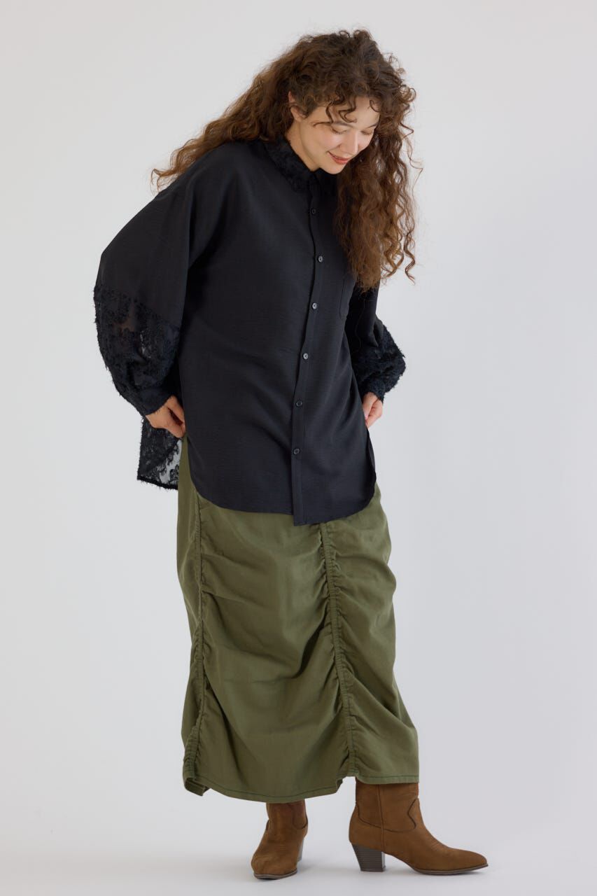 RODEO CROWNS「フリンジジャガード切替シャツ」|シャツ・ブラウス|