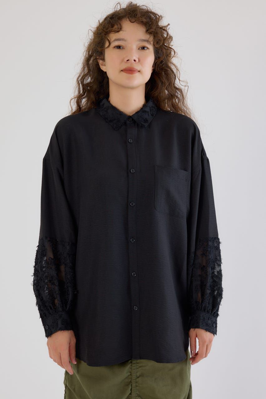 RODEO CROWNS「フリンジジャガード切替シャツ」|シャツ・ブラウス|