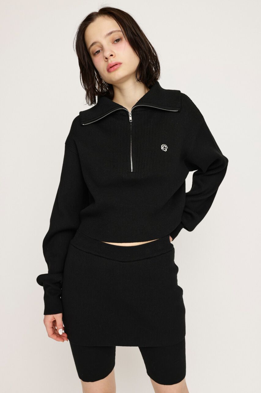 SLY「FRONT ZIP KNIT トップス」|ニット・セーター|