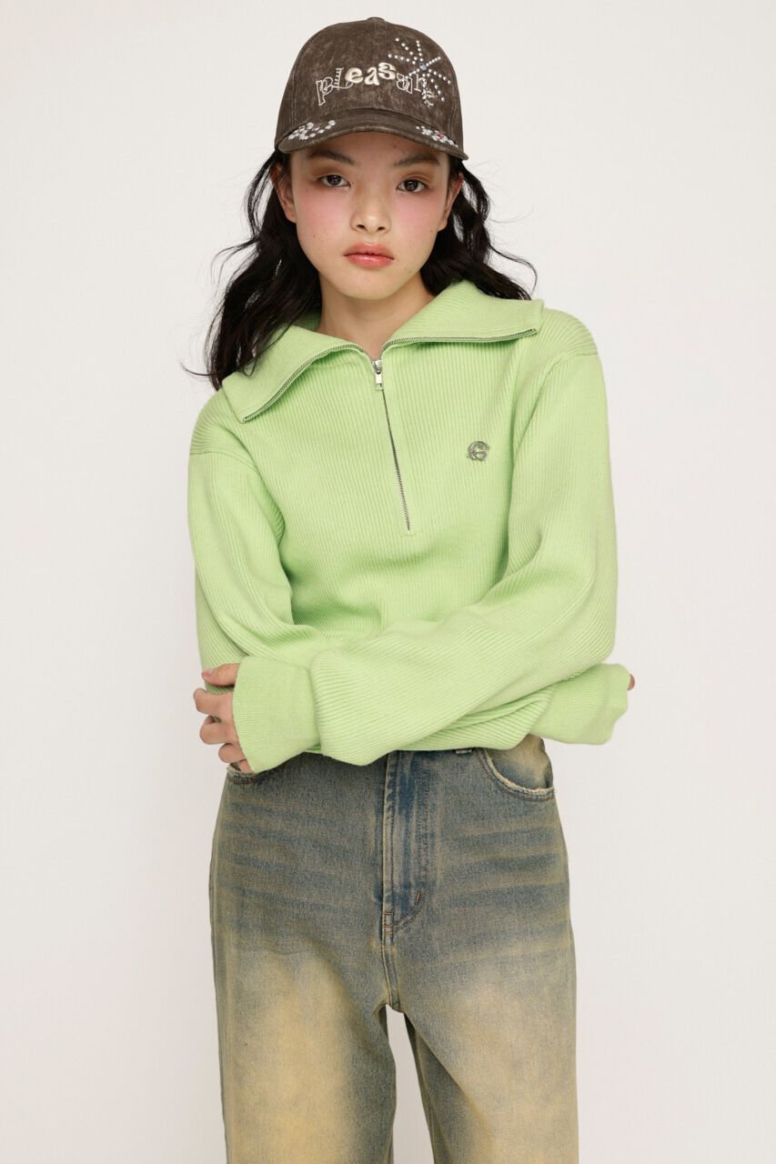 SLY「FRONT ZIP KNIT トップス」|ニット・セーター|