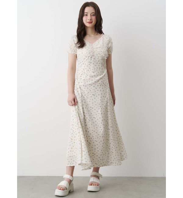 CALNAMUR「TULLE LAYERED FLOWER OP/チュールレイヤードフラワーワンピース」|ワンピース|