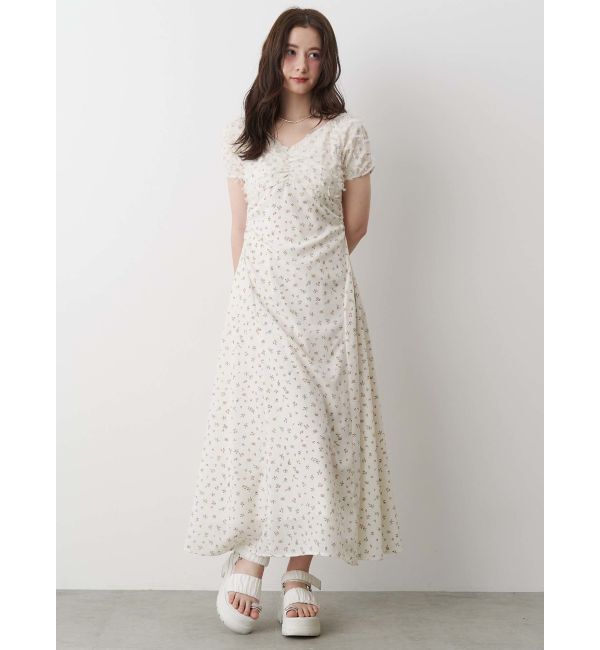 CALNAMUR「TULLE LAYERED FLOWER OP/チュールレイヤードフラワーワンピース」|ワンピース|