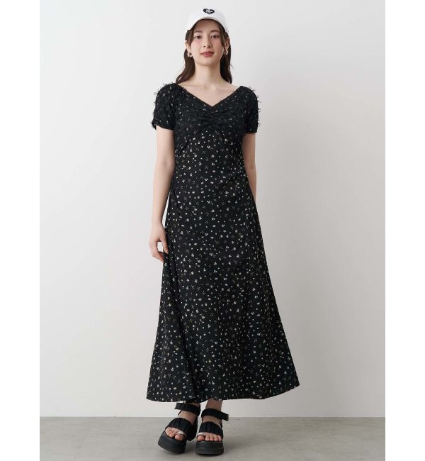 CALNAMUR「TULLE LAYERED FLOWER OP/チュールレイヤードフラワーワンピース」|ワンピース|