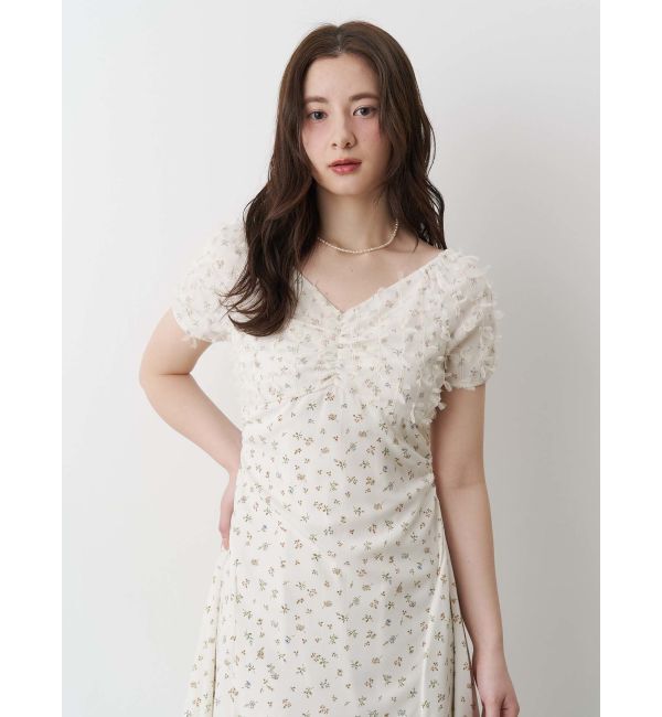 CALNAMUR「TULLE LAYERED FLOWER OP/チュールレイヤードフラワーワンピース」|ワンピース|